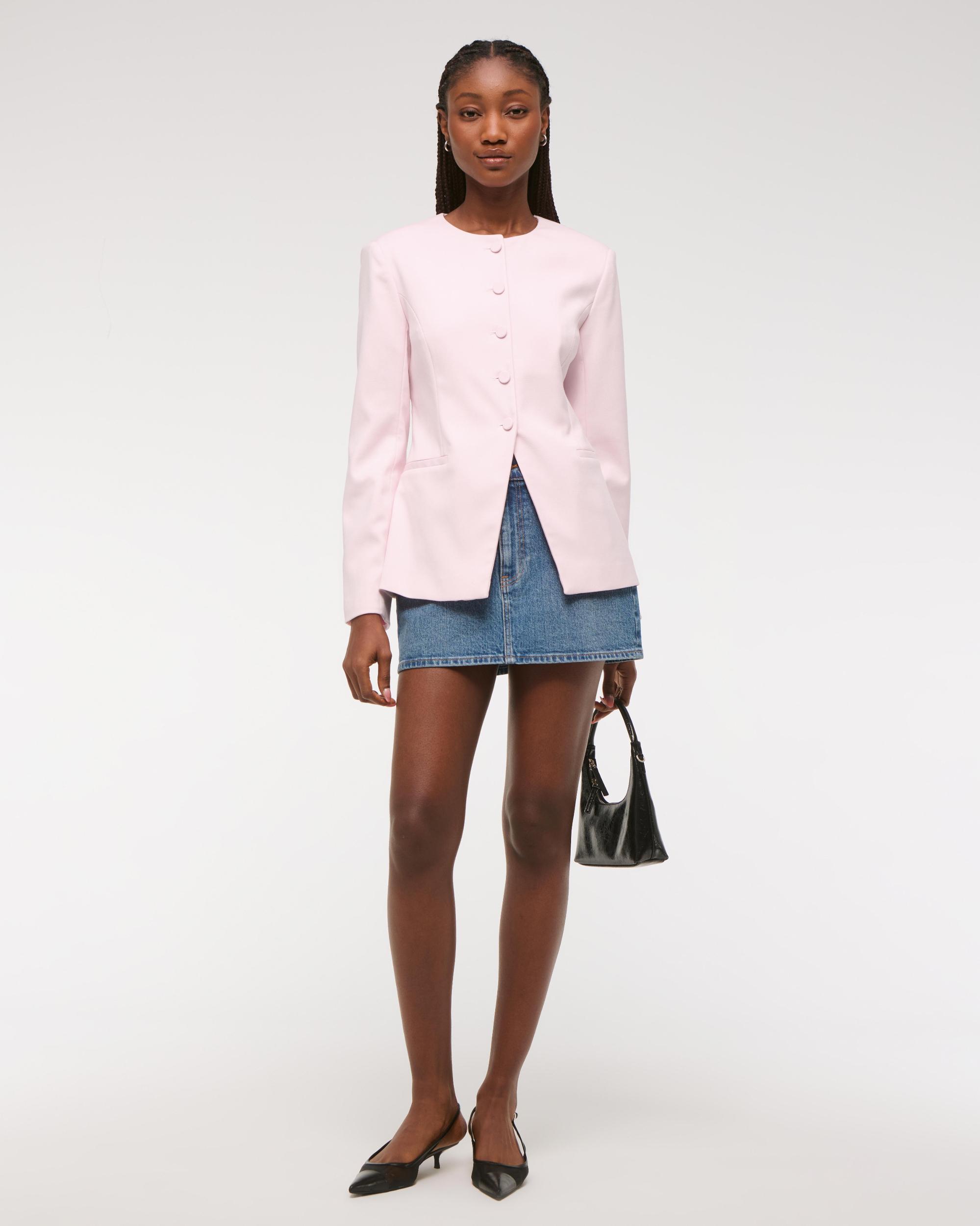 Collarless Suiting Blazer Product Image