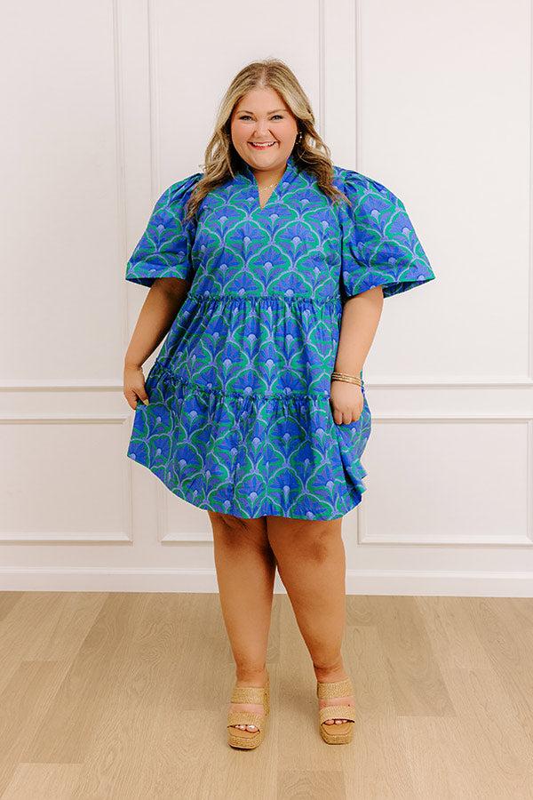 Charmed Feeling Floral Mini Dress in Periwinkle Curves Product Image