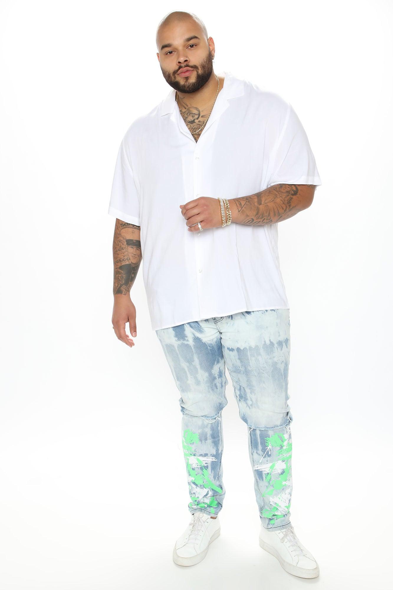 Dawson Relaxed Short Sleeve Cuban Collar Shirt - White Product Image