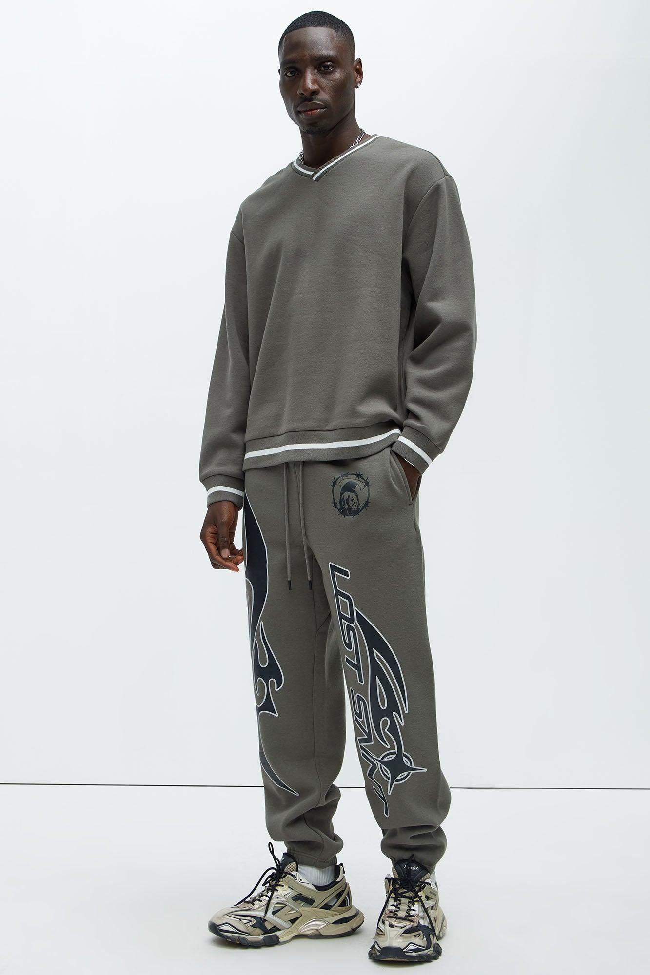 Tyson See The Signs V-Neck Sweatshirt - Grey Product Image