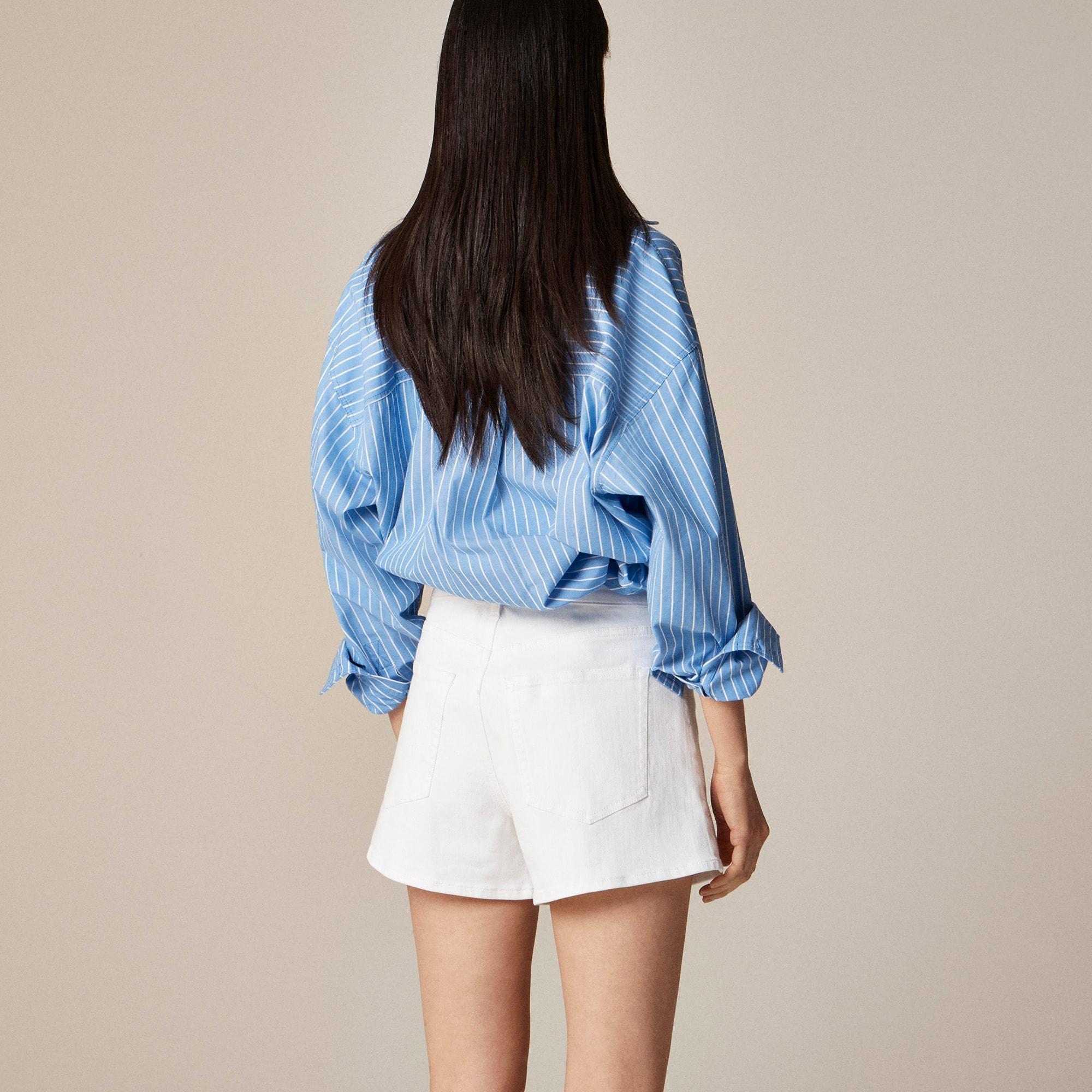 High-rise white denim short Product Image