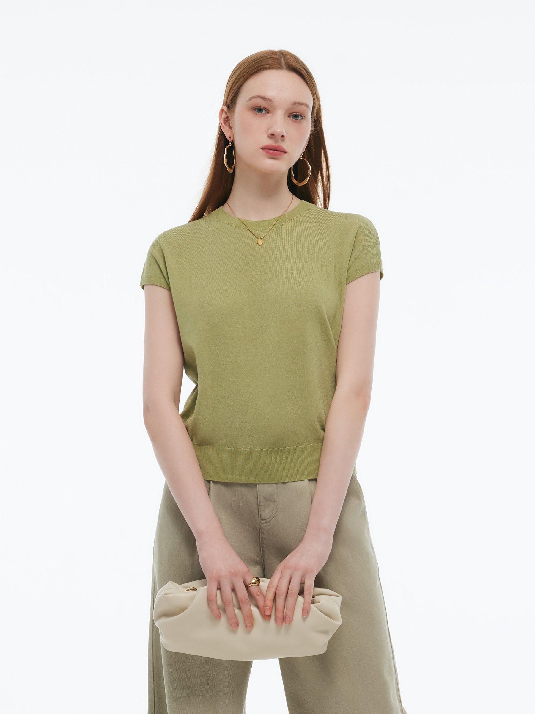 Lyocell-acetate Blend Women Pullover Knit Top Product Image