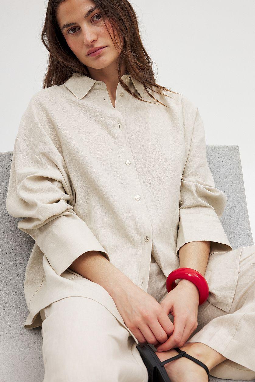 Oversized Linen Blend Shirt Product Image