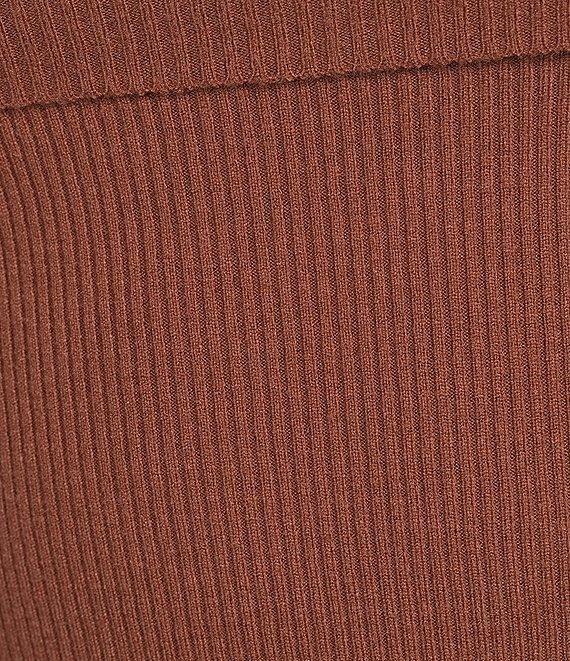 Double Zero Cropped Ribbed Knit Off-The-Shoulder Long Sleeve Top Product Image