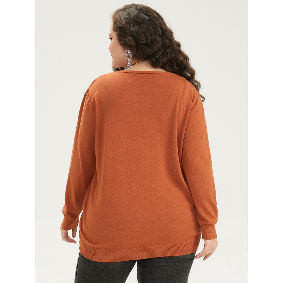 Plus Size Supersoft Essentials Halloween Spider Web Button Through Cardigan Rust Women Leisure Loose Long Sleeve Casual Cardigans BloomChic 18-20/2X Product Image