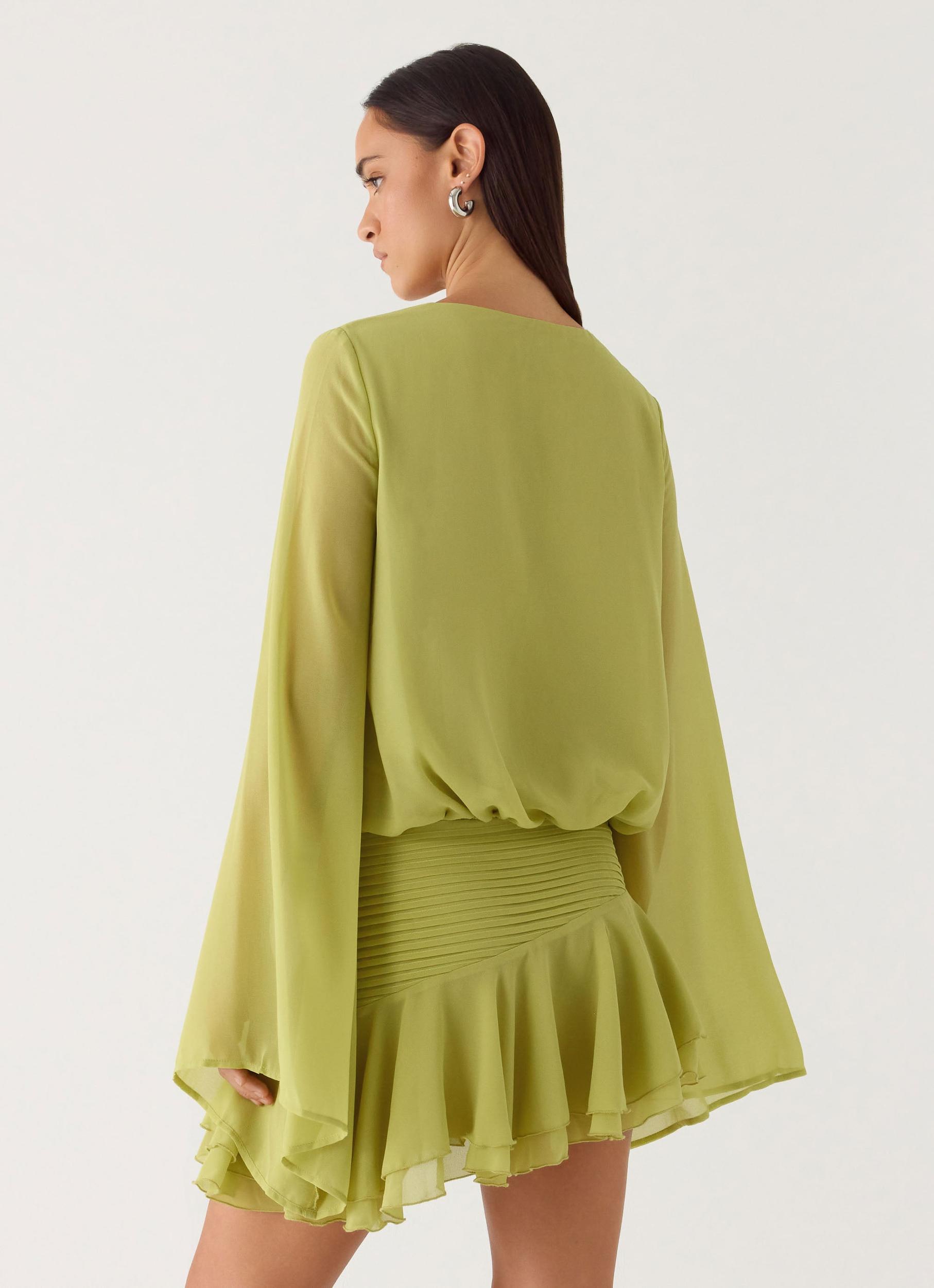 Solo In Soho Mini Dress - Lime Product Image