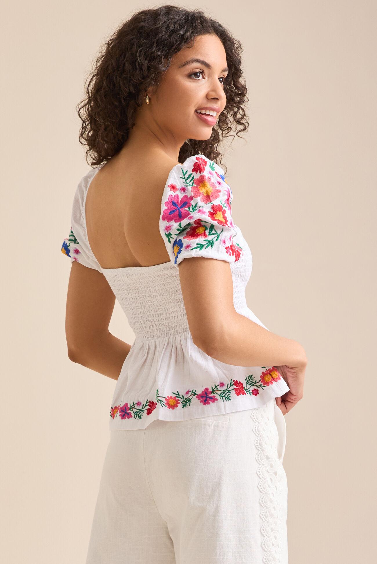 Lele Embroidered Babydoll Top Product Image