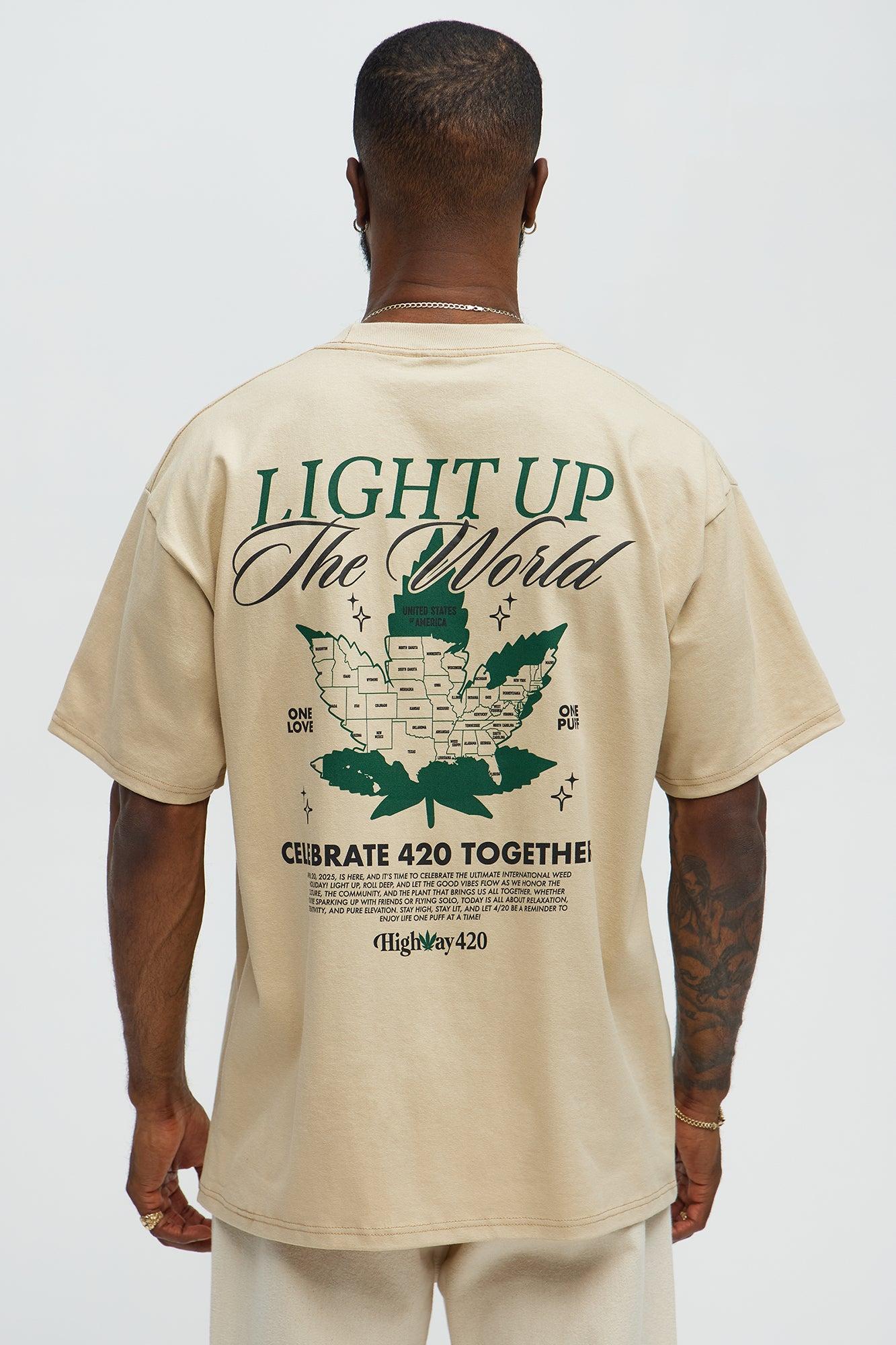 Light Up The World Oversized Short Sleeve Tee - Sand Male Product Image
