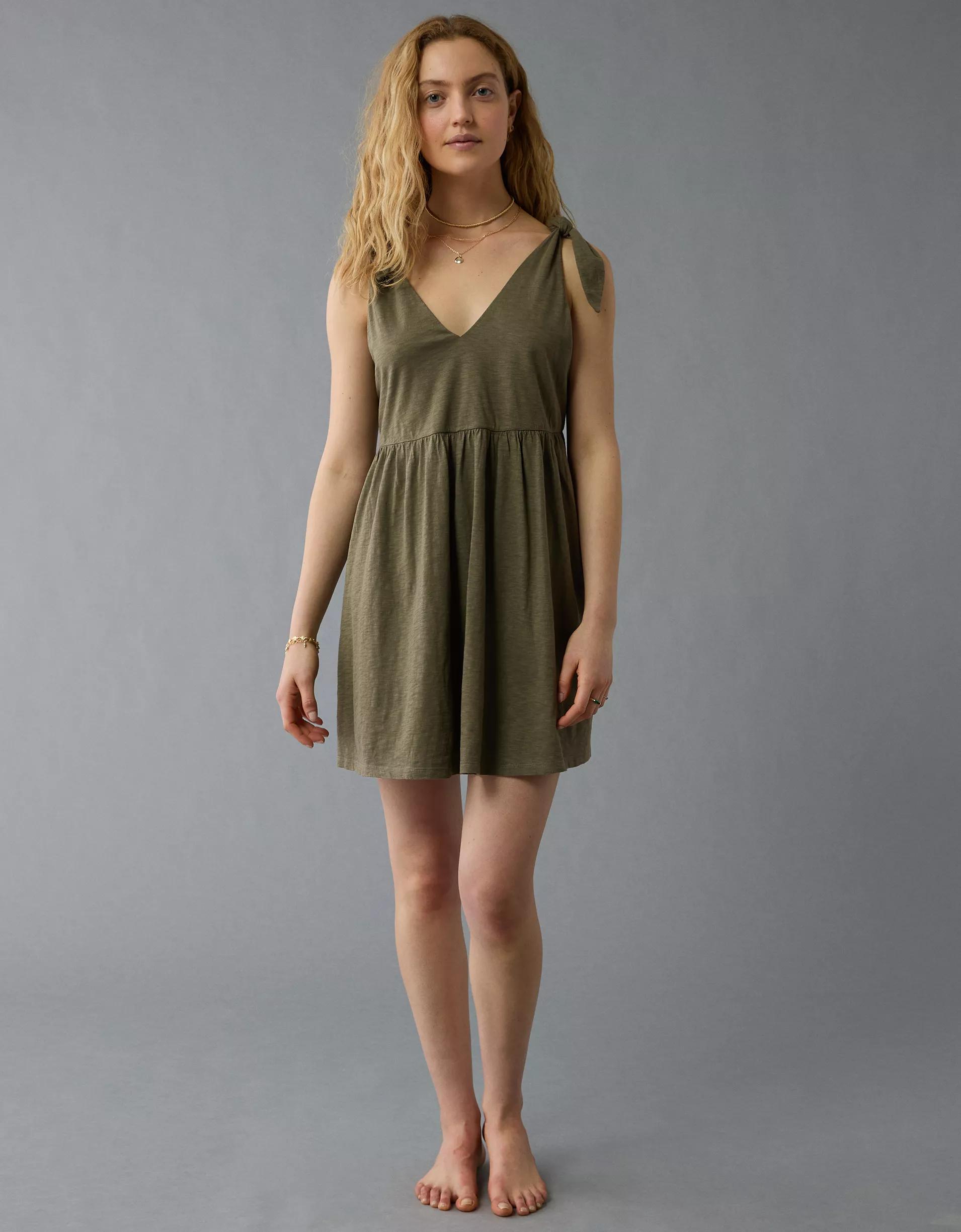 AE Sunchaser Knit Tie Shoulder Mini Dress Product Image