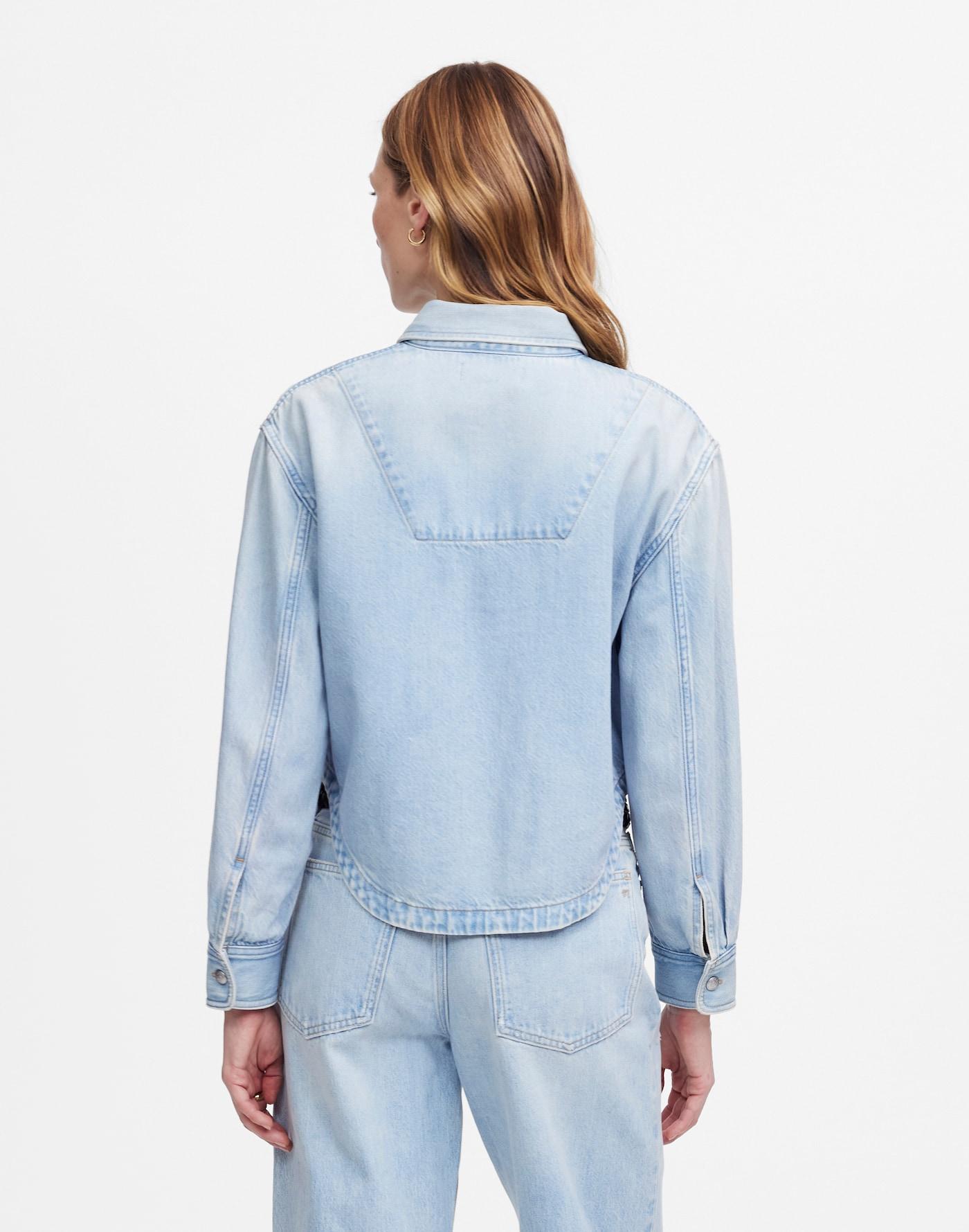 Cropped Shirt Jacket in Foster Wash: Airy Denim Edition Product Image