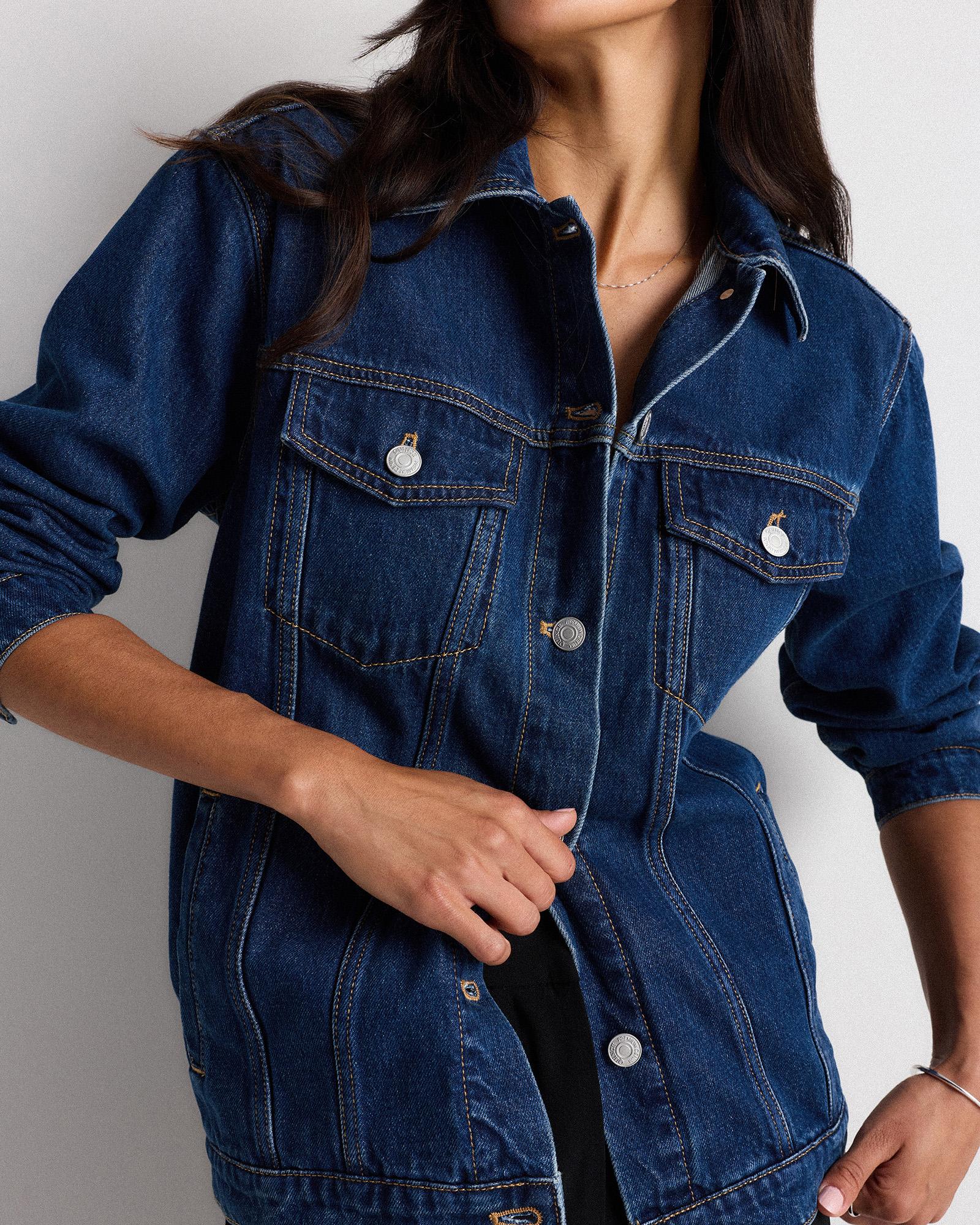 Quince | Women's Oversized Denim Jacket Organic Cotton Product Image