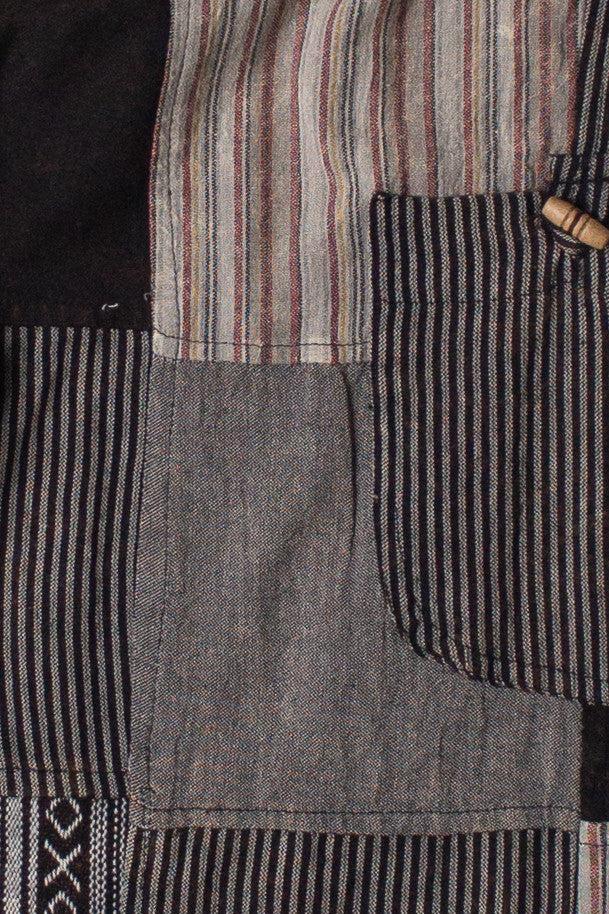 Black Patchwork Pants Product Image