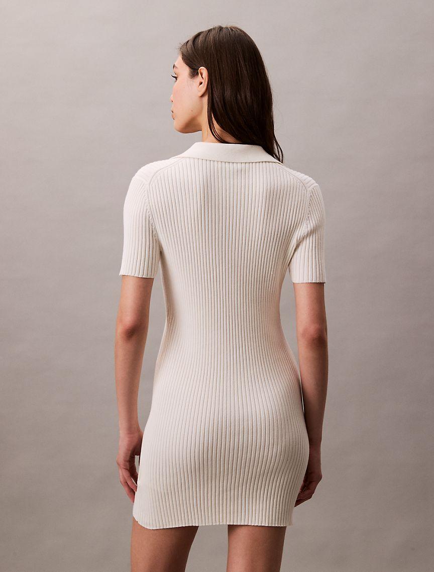Cotton Rib Polo Mini Dress Product Image