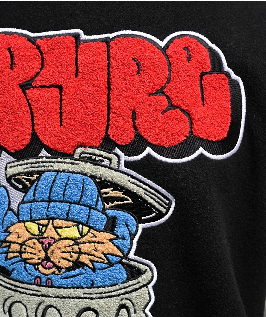 Empyre Cat A Tat Black & Cream Varsity Jacket Product Image