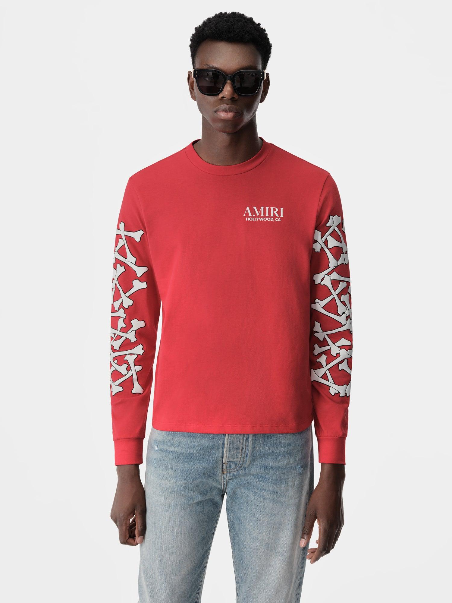 BONES STACKED LONG SLEEVE TEE - Red Male Product Image