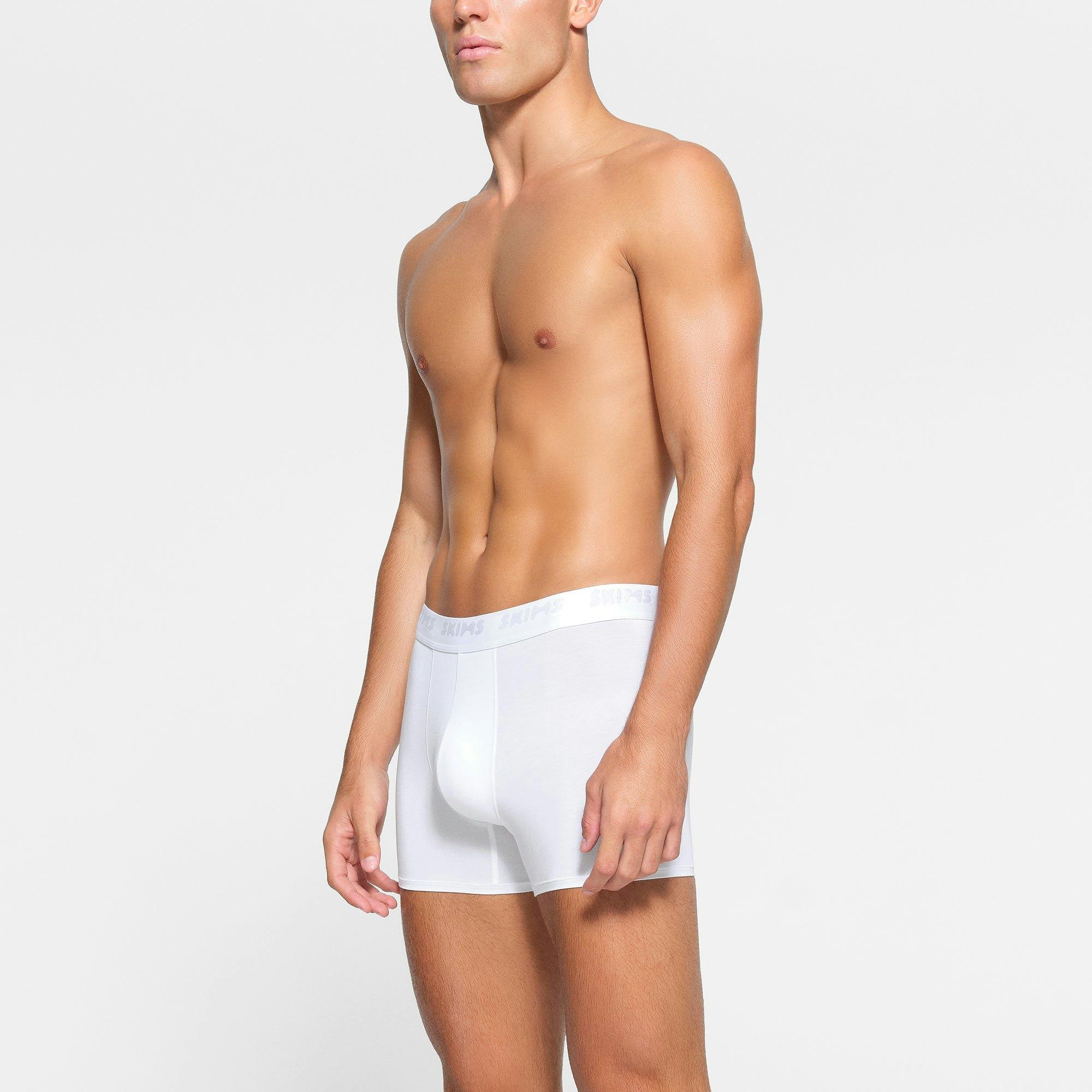 SKIMS STRETCH MENS 3" BOXER BRIEF 3-PACK | CHALK Product Image