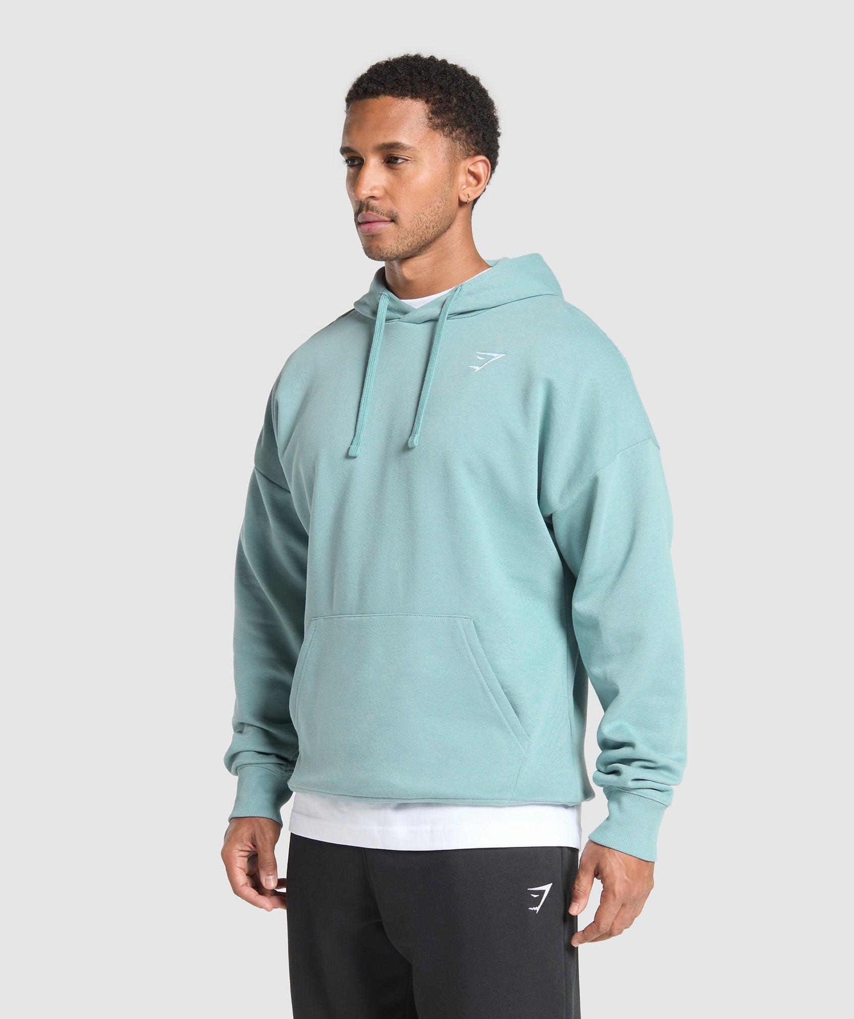 Gymshark Crest Oversized Hoodie - Rest Blue Male Product Image