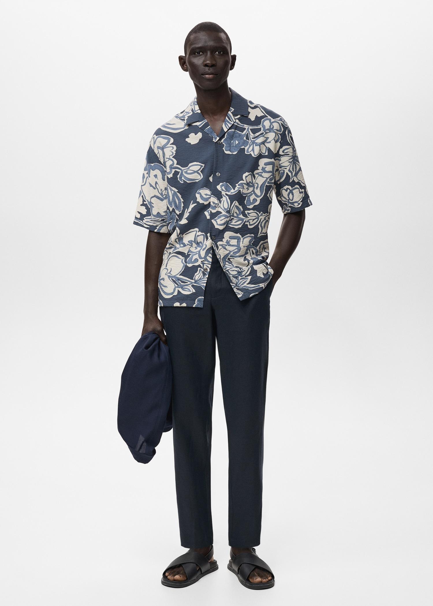 Slim-fit 100% linen pants - Men | MANGO USA Product Image