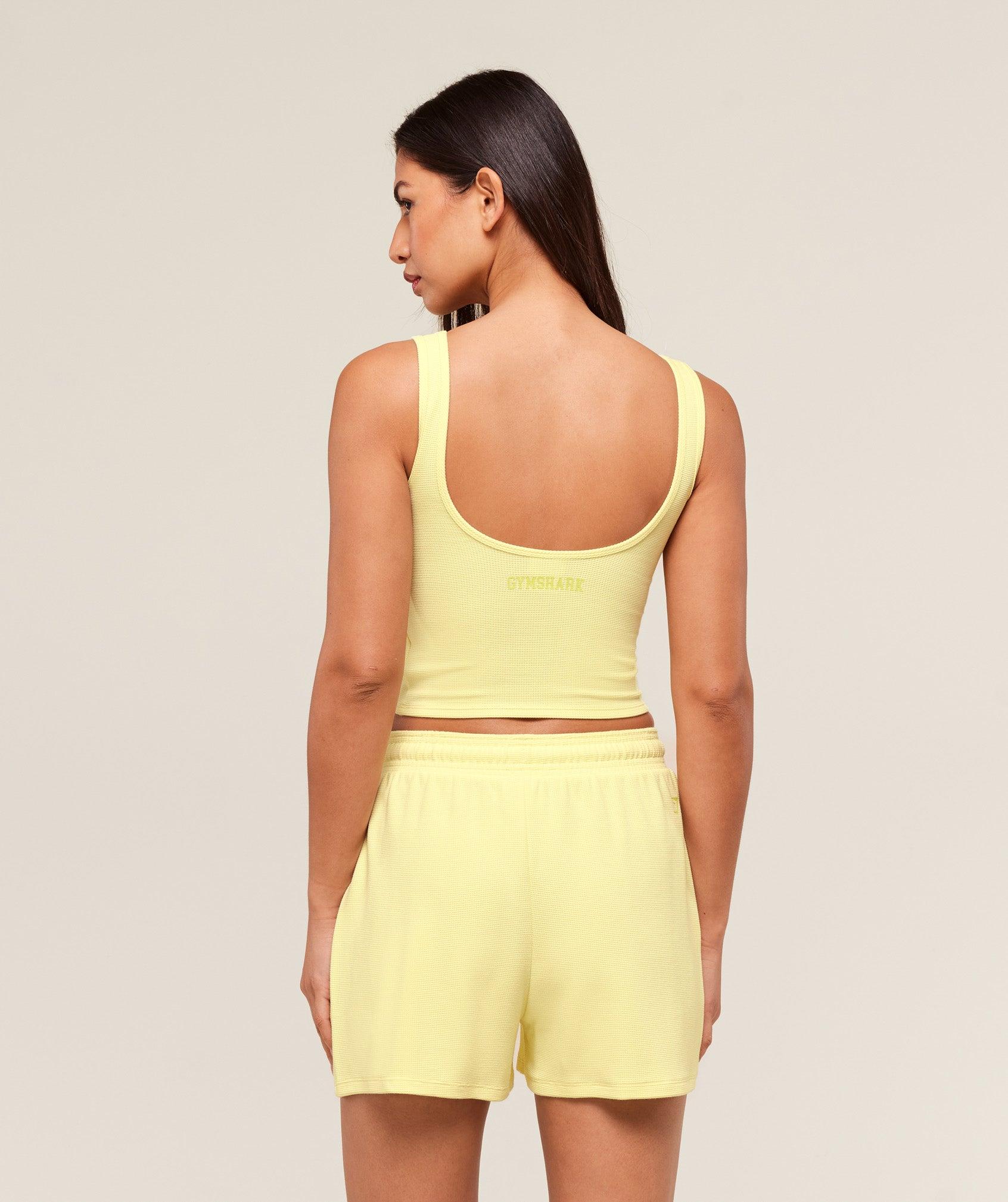 Gymshark Waffle Cropped Tank - Refresh Yellow Female Product Image