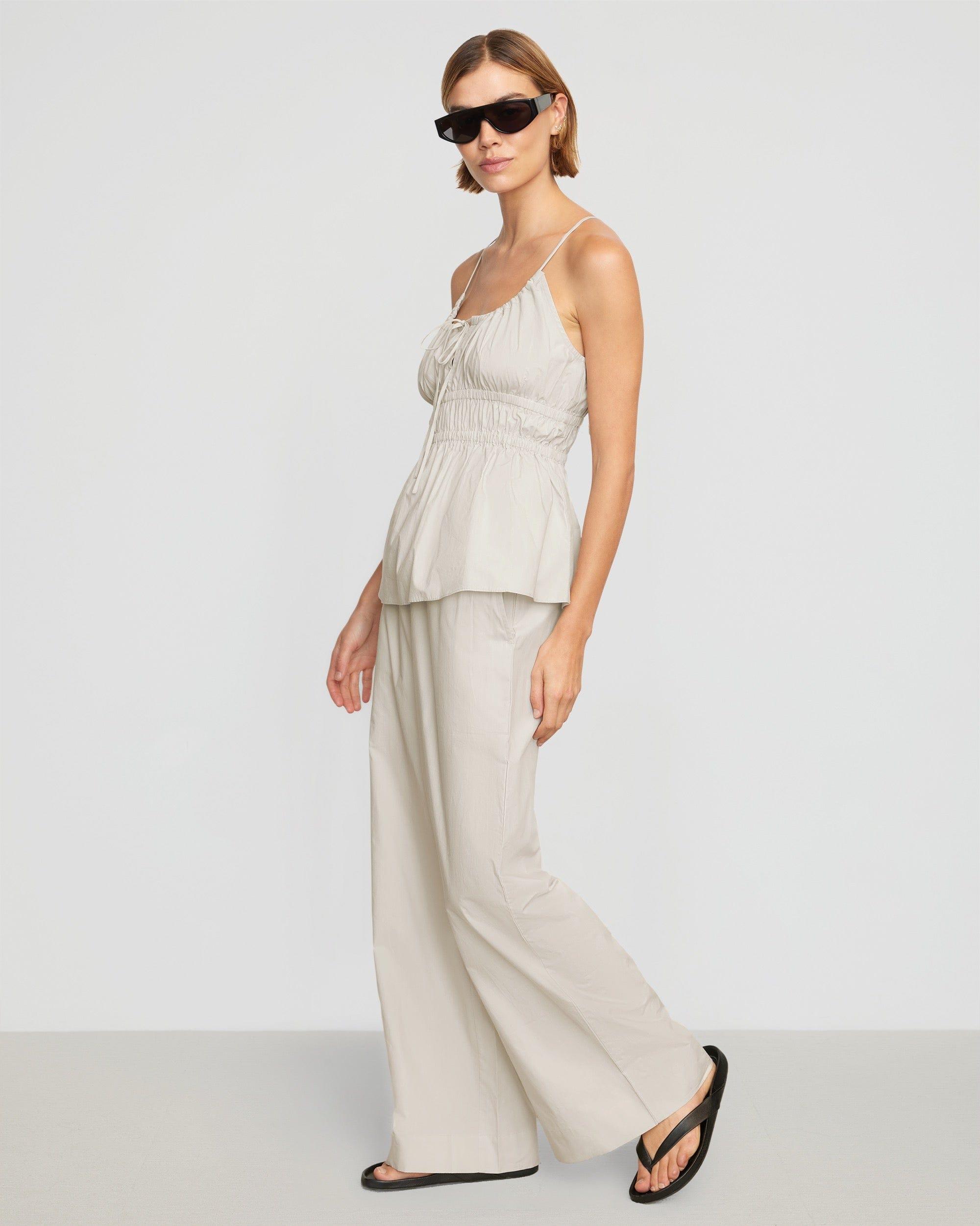 Paula Smocked-Waist Organic Cotton Pant Product Image
