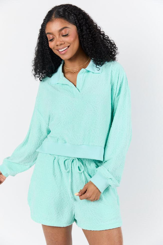 Hammock Haven Mint Textured Terry Knit Set FINAL SALE Product Image