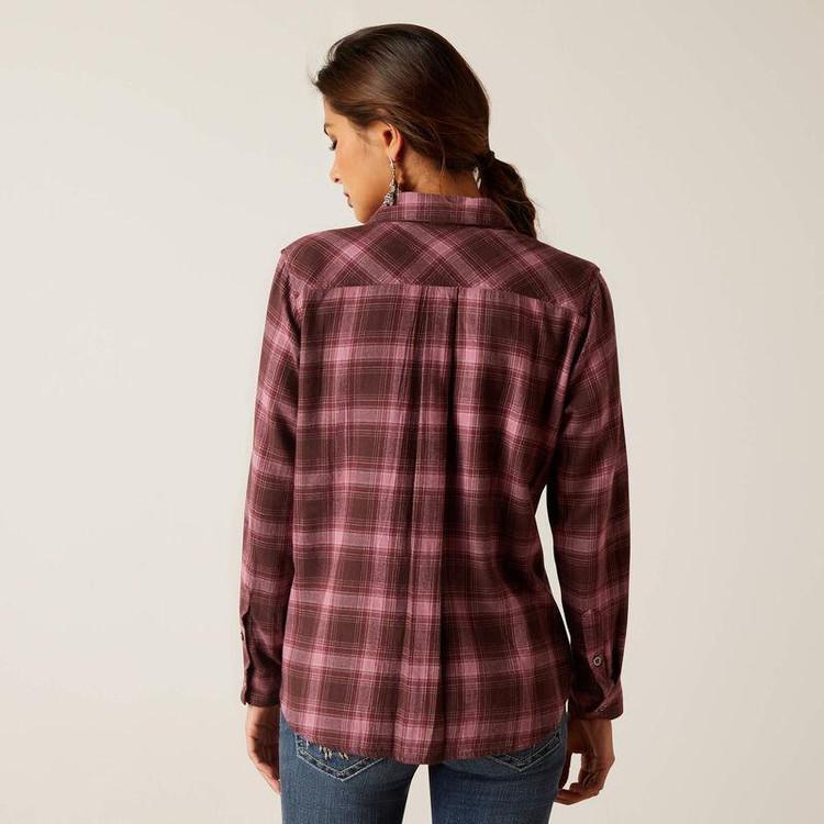 SALE Ariat® Ladies' L/S R.E.A.L Billie Jean Button Down - Maroon Plaid Product Image