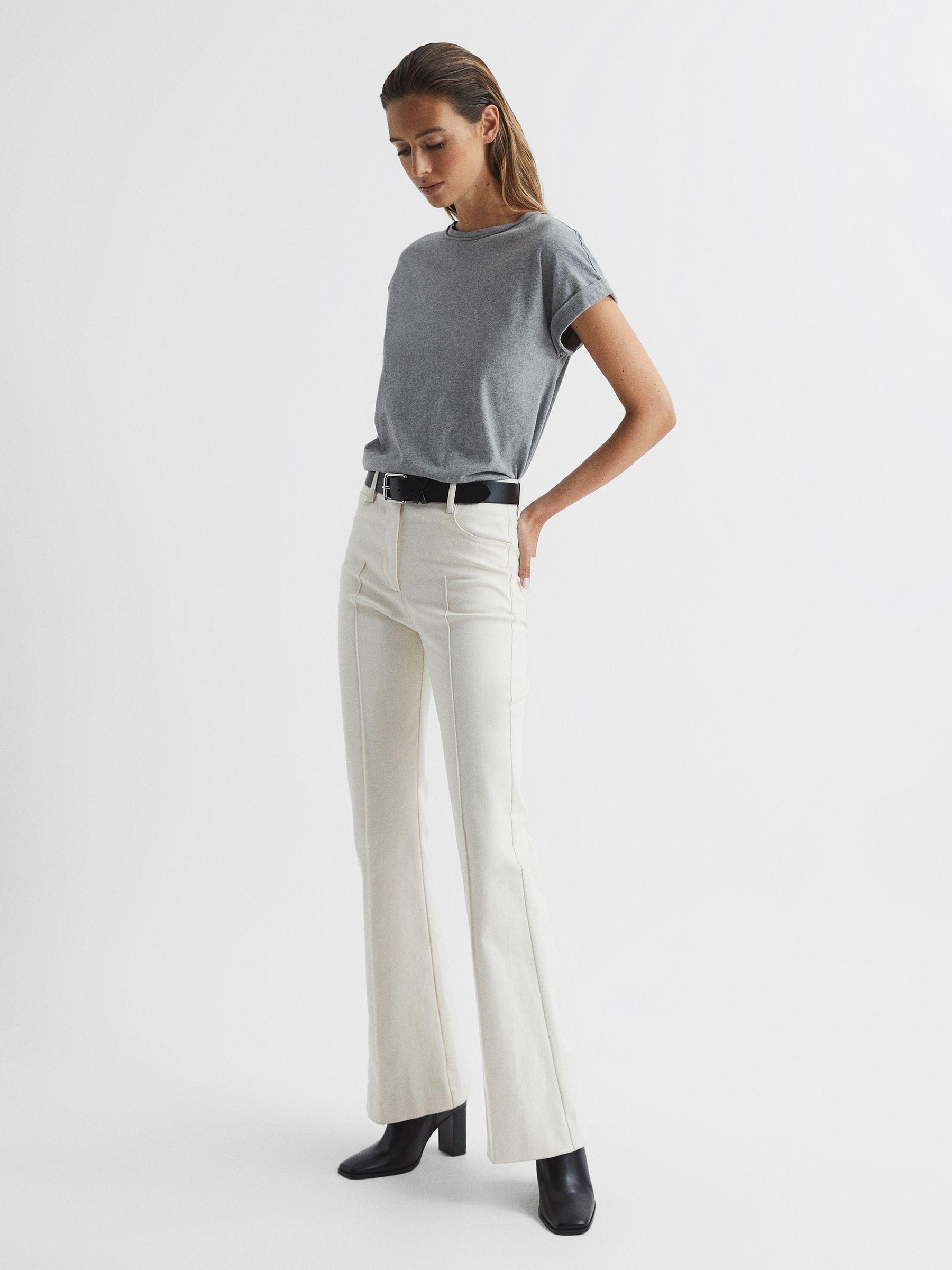 Cotton-Jersey Crew Neck T-Shirt in Grey Product Image