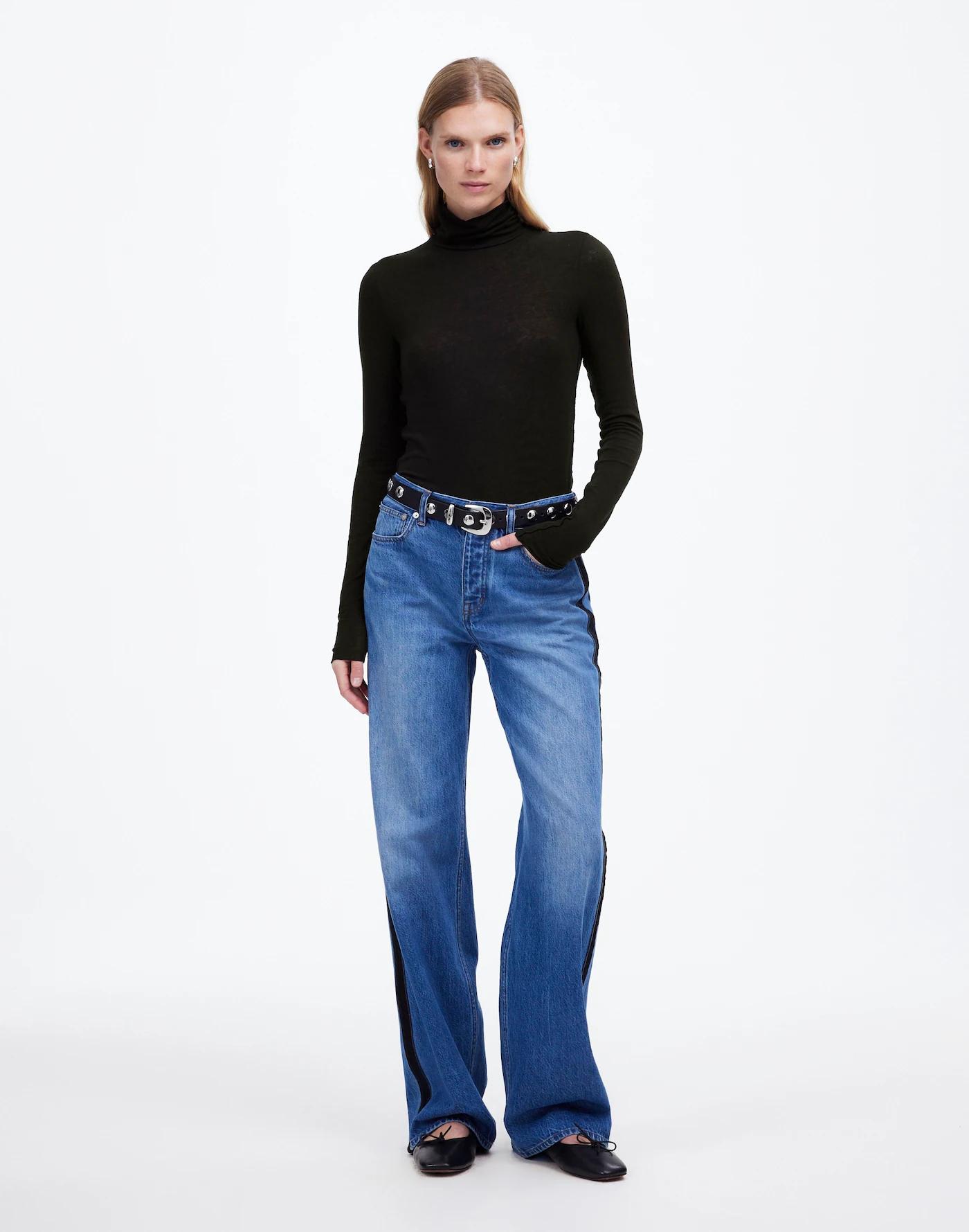 Wool-Blend Turtleneck Long-Sleeve Tee Product Image