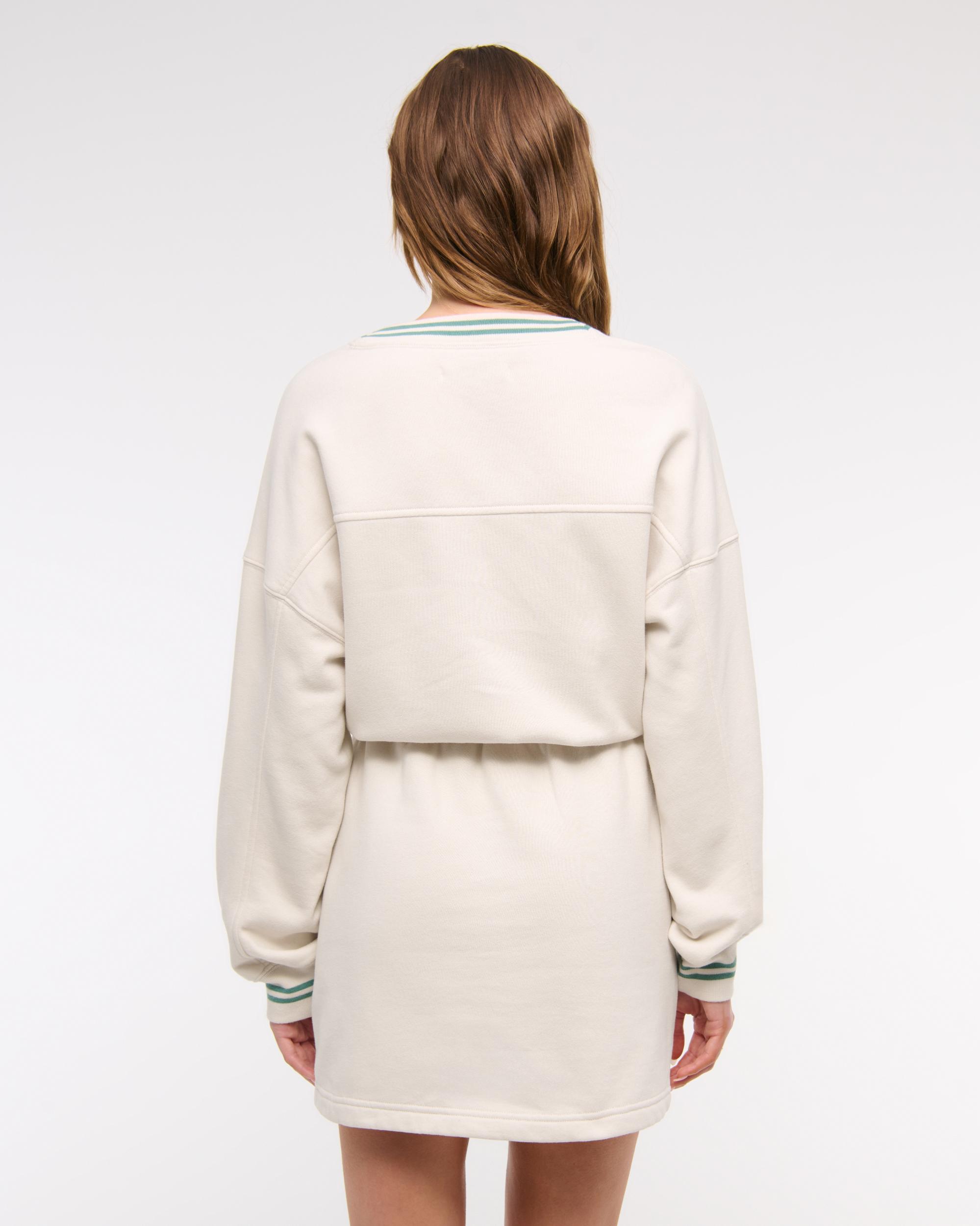 Fleece V-Neck Mini Dress Product Image