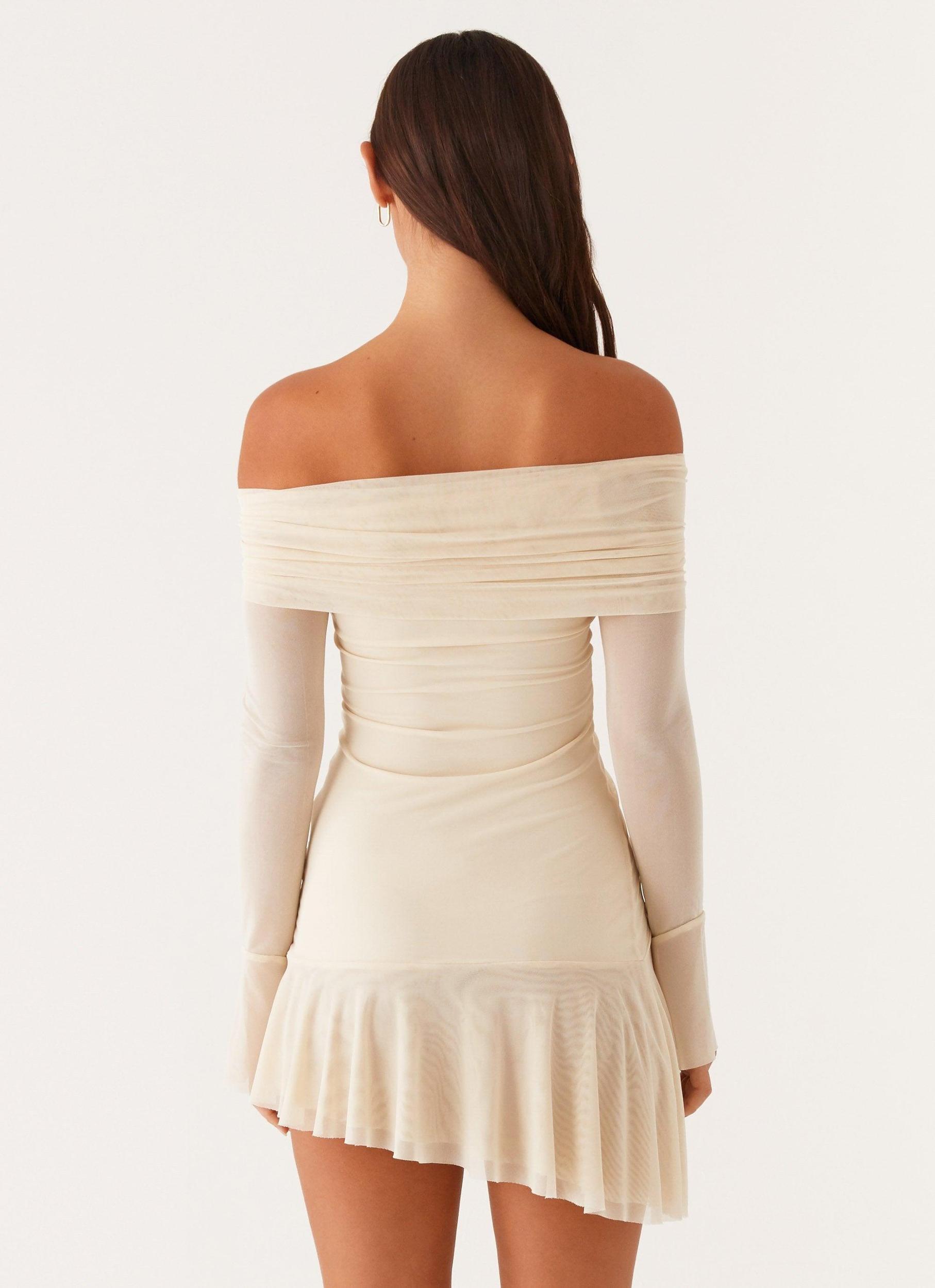 Ellis Ruched Mini Dress - Pastel Yellow Product Image