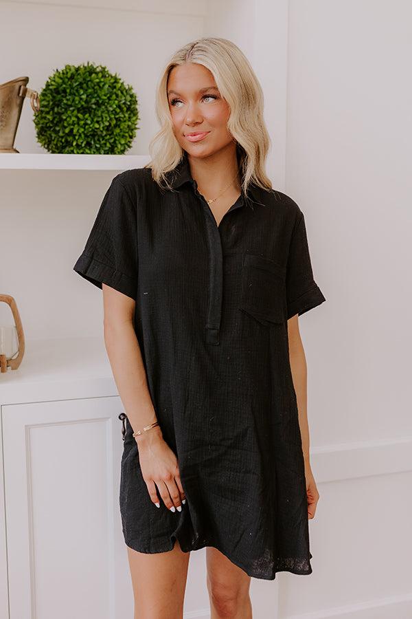 Boardwalk Cutie T-Shirt Mini Dress in Black Product Image