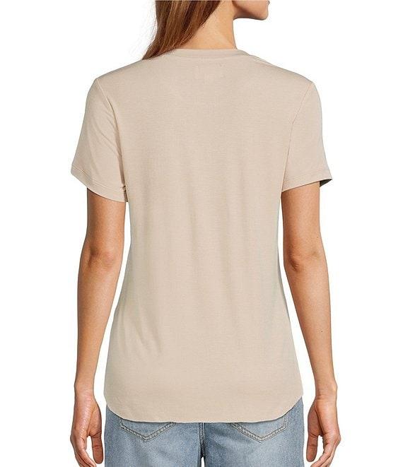 Every Crew Neck Ribbed Short Sleeve Shirttail Hem Tee Shirt Product Image