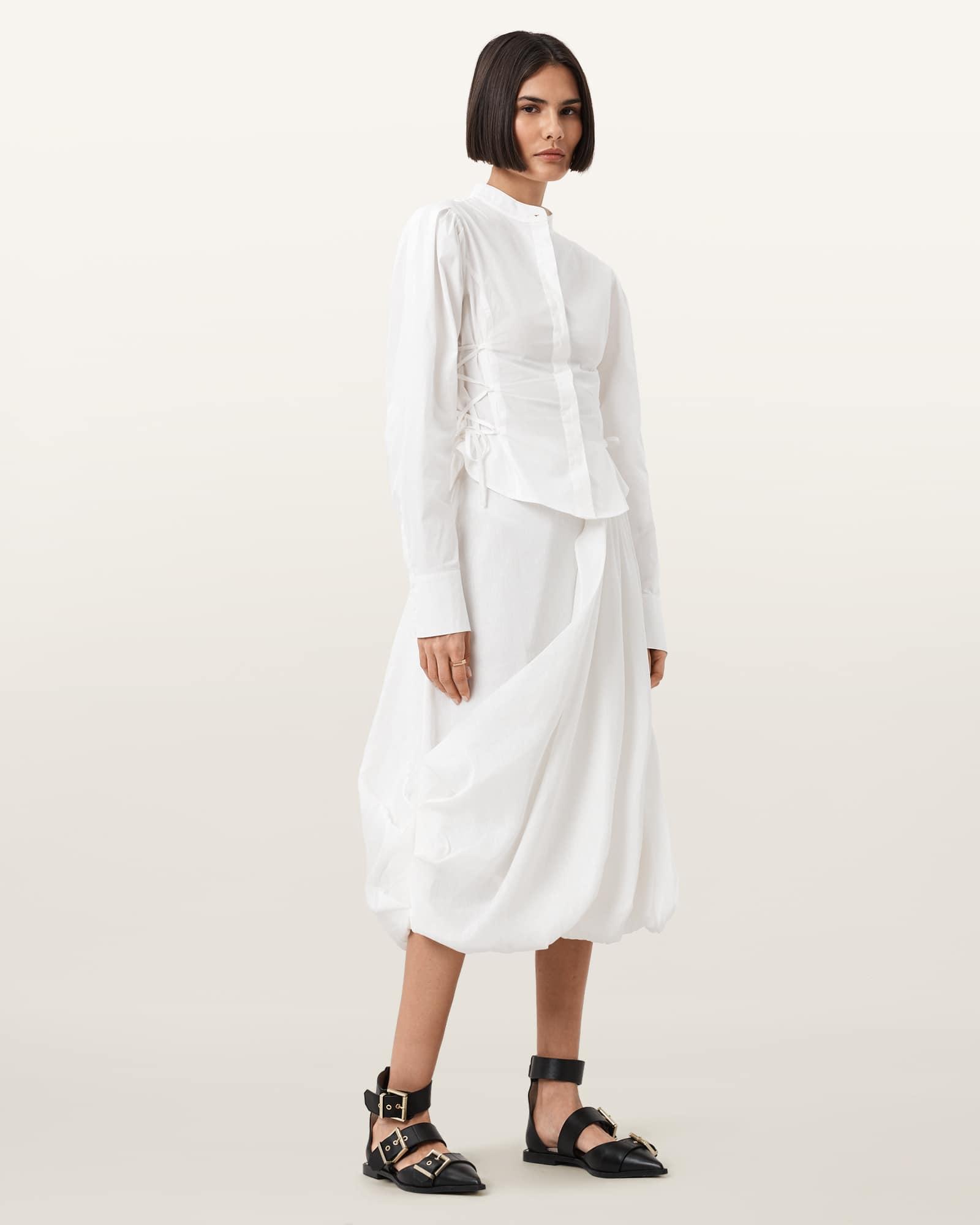 Evanna Tie Detail High Neck Shirt Product Image