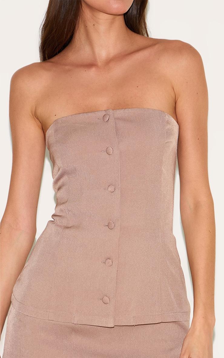 Mushroom Bandeau Vest Detail Bodycon Dress Product Image