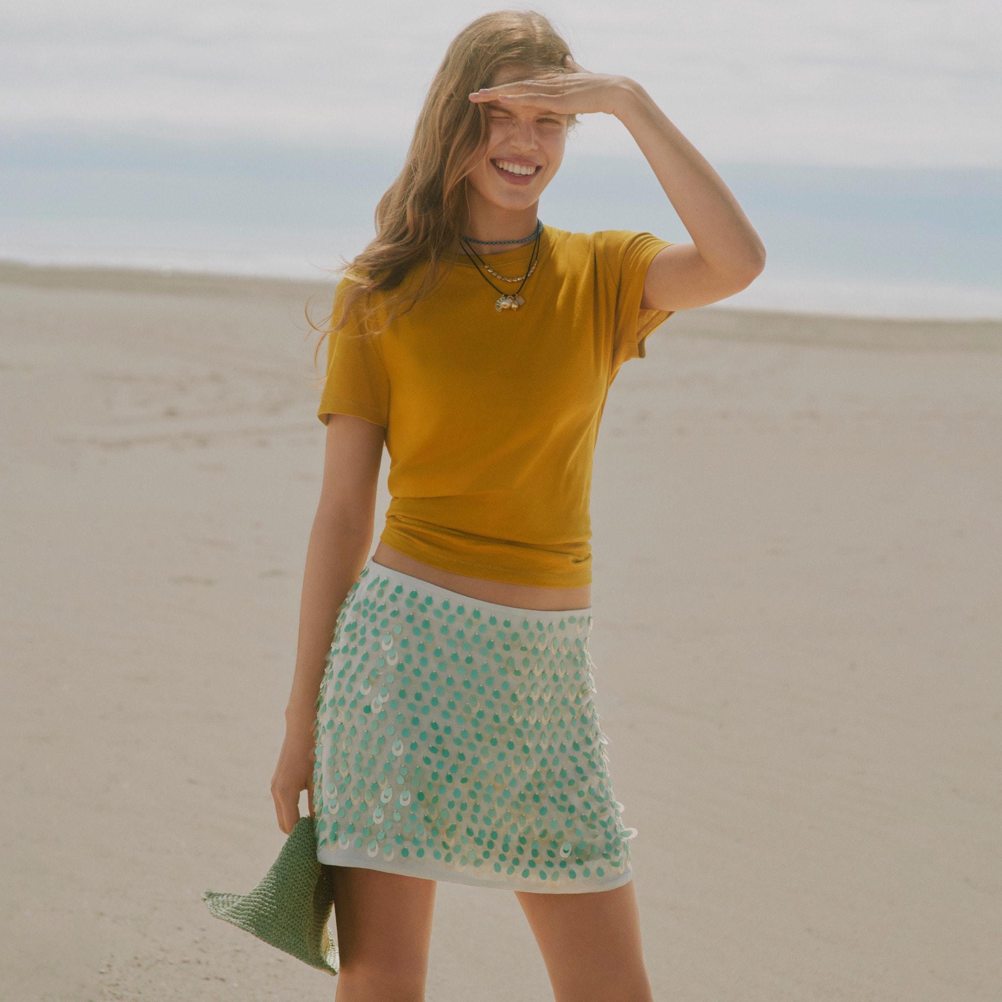 Collection teardrop sequin mini skirt Product Image