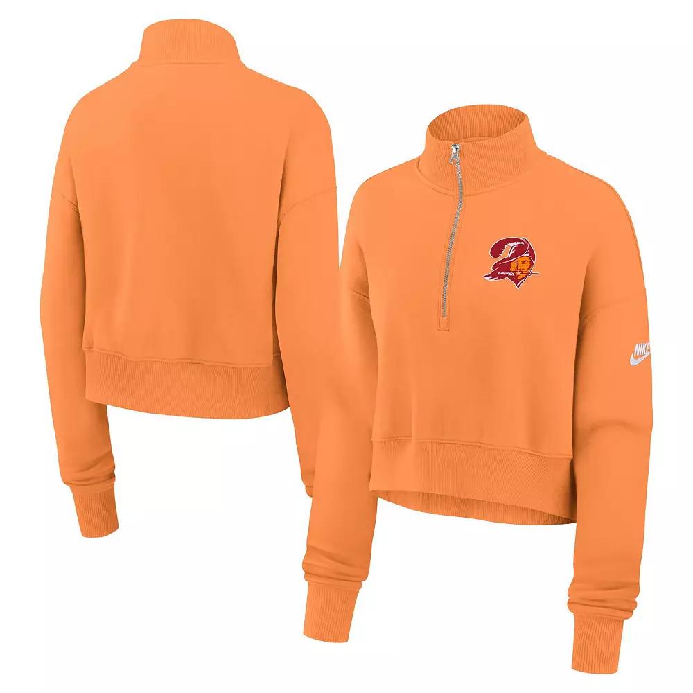 Women's Nike Orange Tampa Bay Buccaneers Rewind Phoenix Cropped Half-Zip Sweatshirt,  Product Image