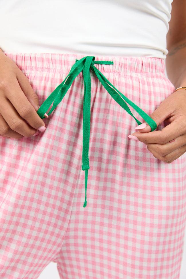 Good To Get Away Pink Gingham Pajama Pants FINAL SALE Product Image