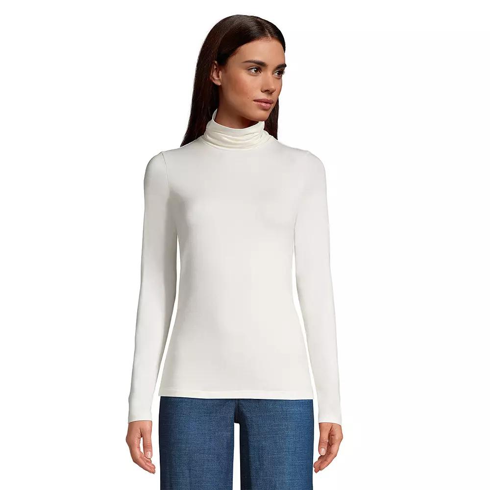 Women's Lands' End Lightweight Fitted Turtleneck,  Product Image