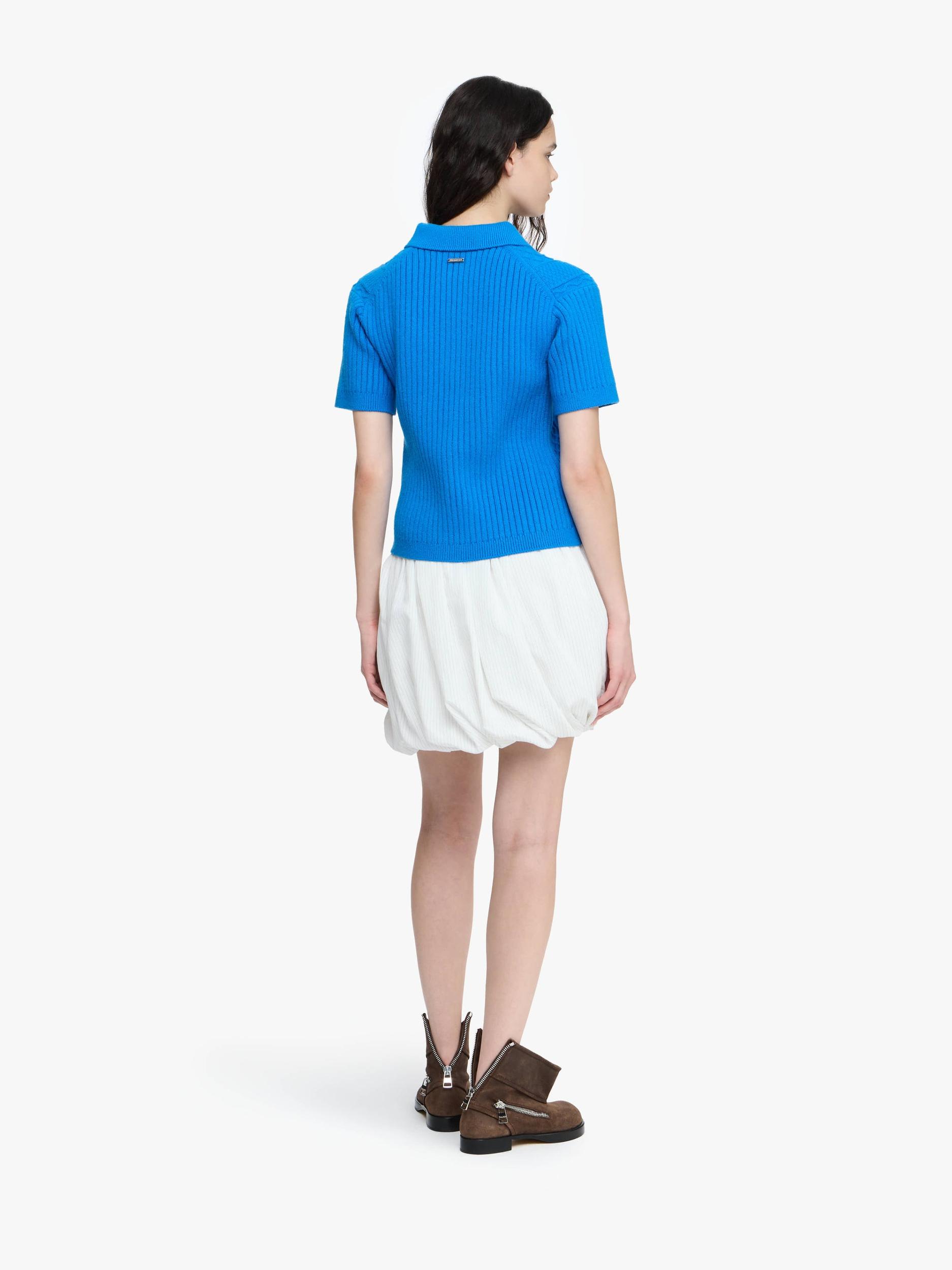 CROPPED CABLE KNIT POLO Product Image