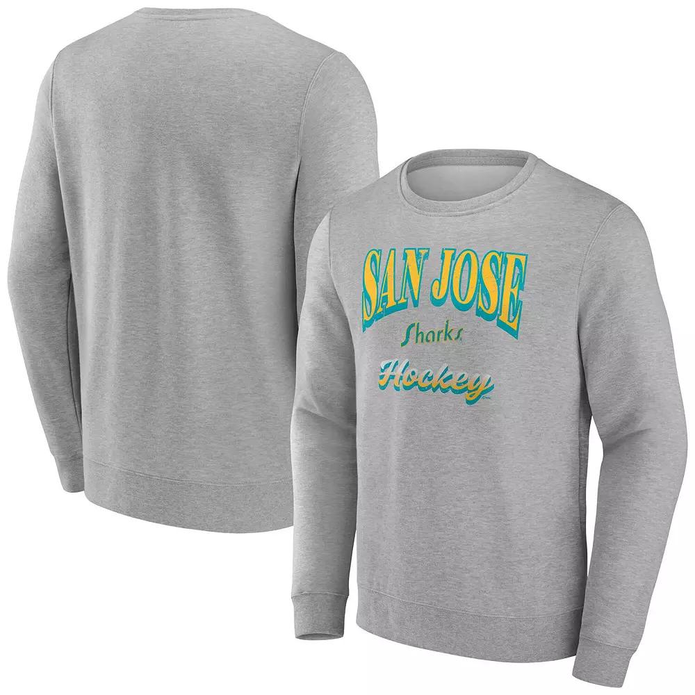 Men's Fanatics Heather Gray Los Angeles Chargers Chance Throwback Fleece Pullover Sweatshirt, Size: 3XL, Grey Product Image