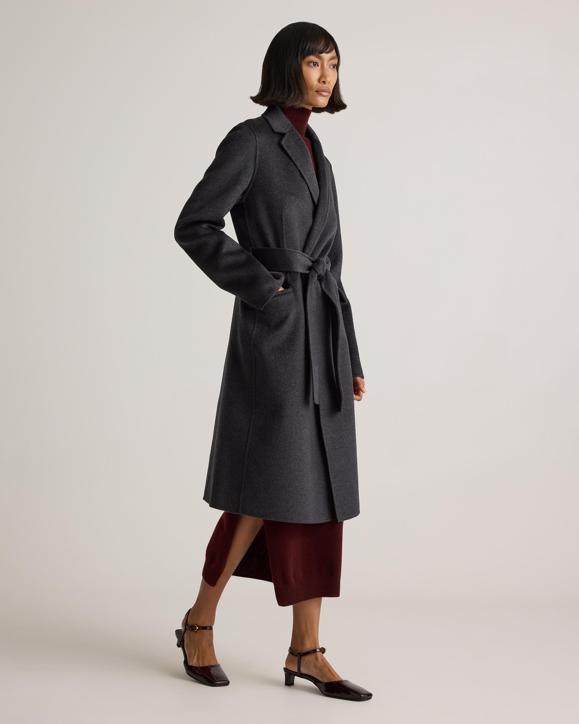 Quince | Women's 100% Mongolian Cashmere Double-Faced Wrap Coat Size XL Product Image