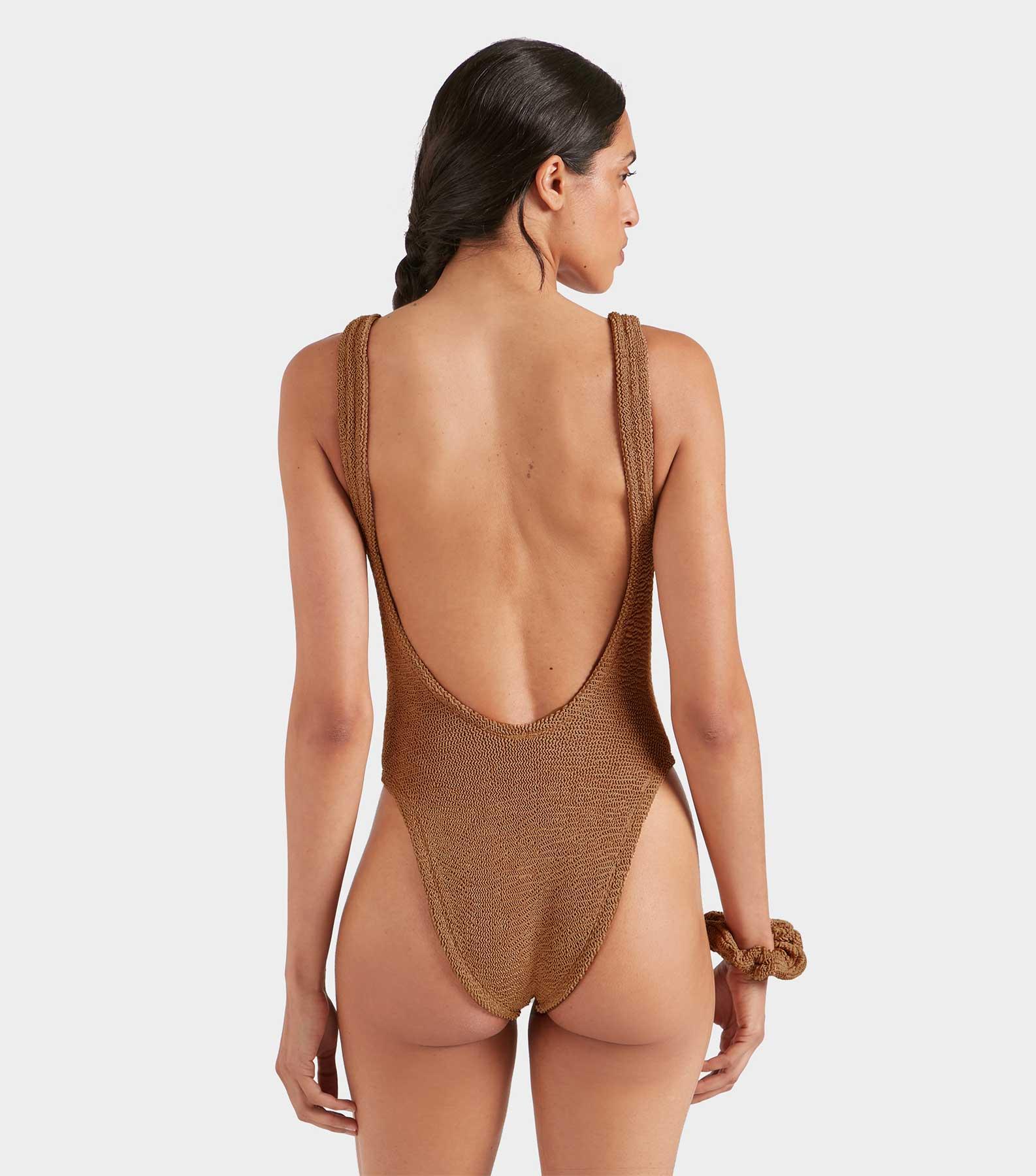 Square Neck Swim - Metallic Cocoa Product Image