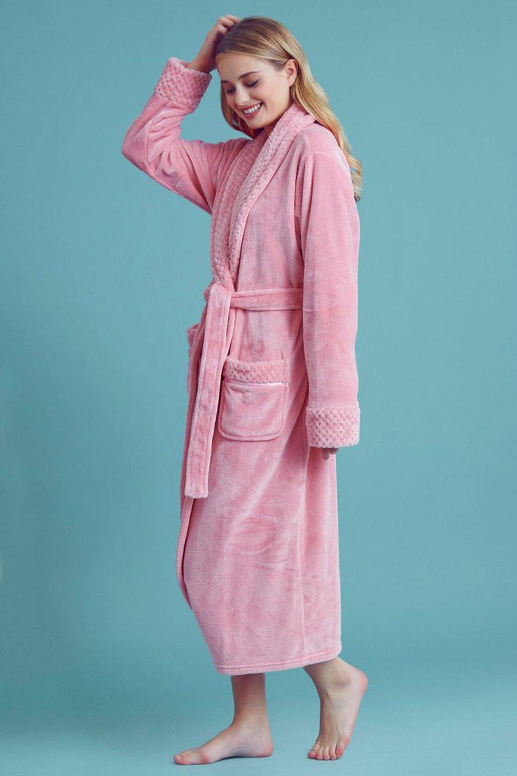 Bubblegum Plush Shawl Collar Robe Product Image