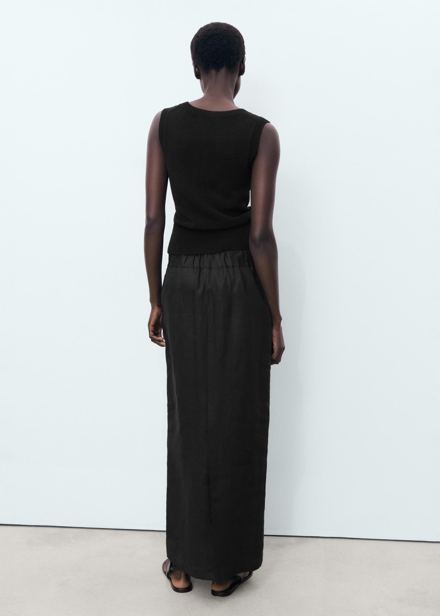 Linen pencil skirt - Women | MANGO USA Product Image