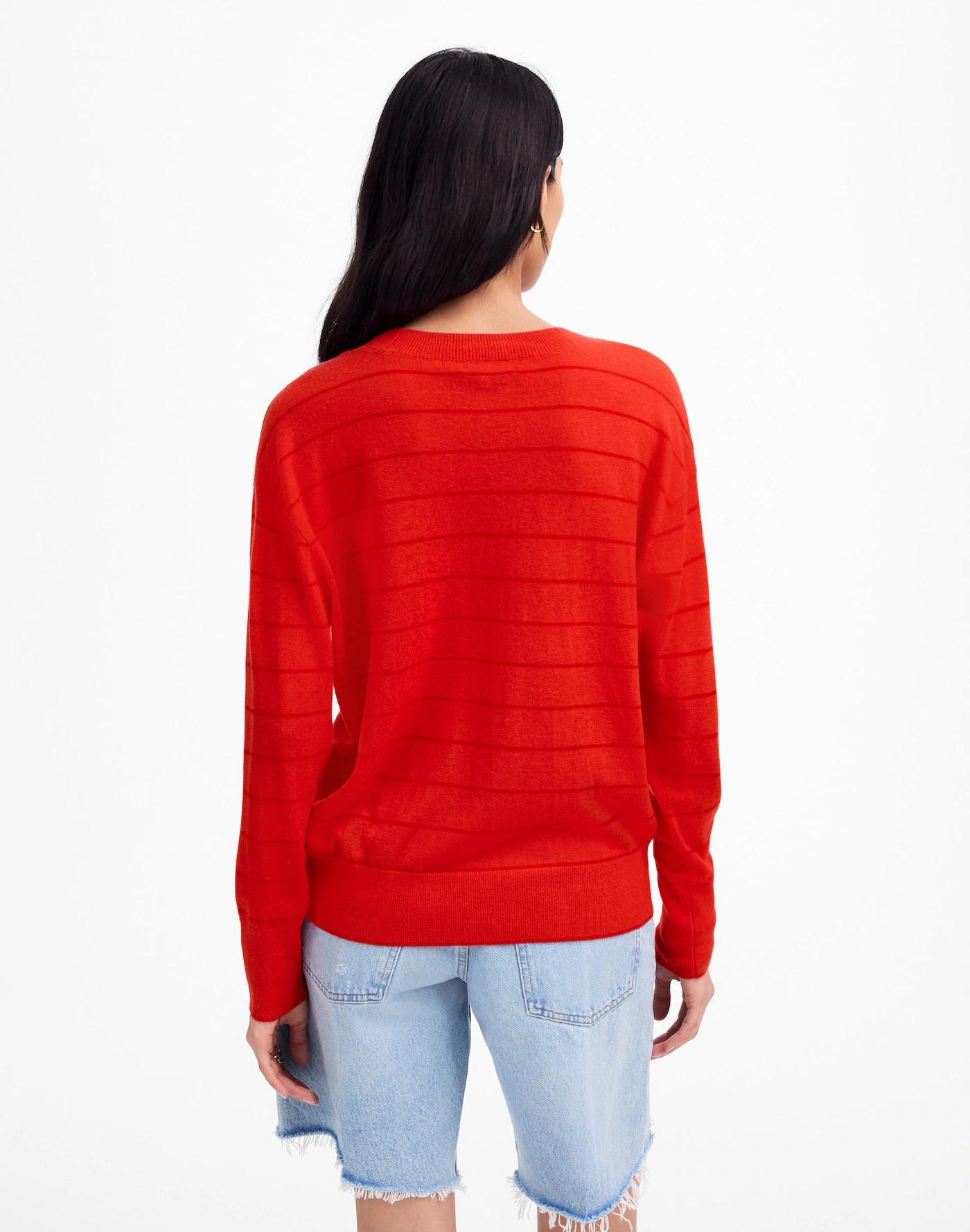Cashmere U-Neck Pullover in Stripe Product Image