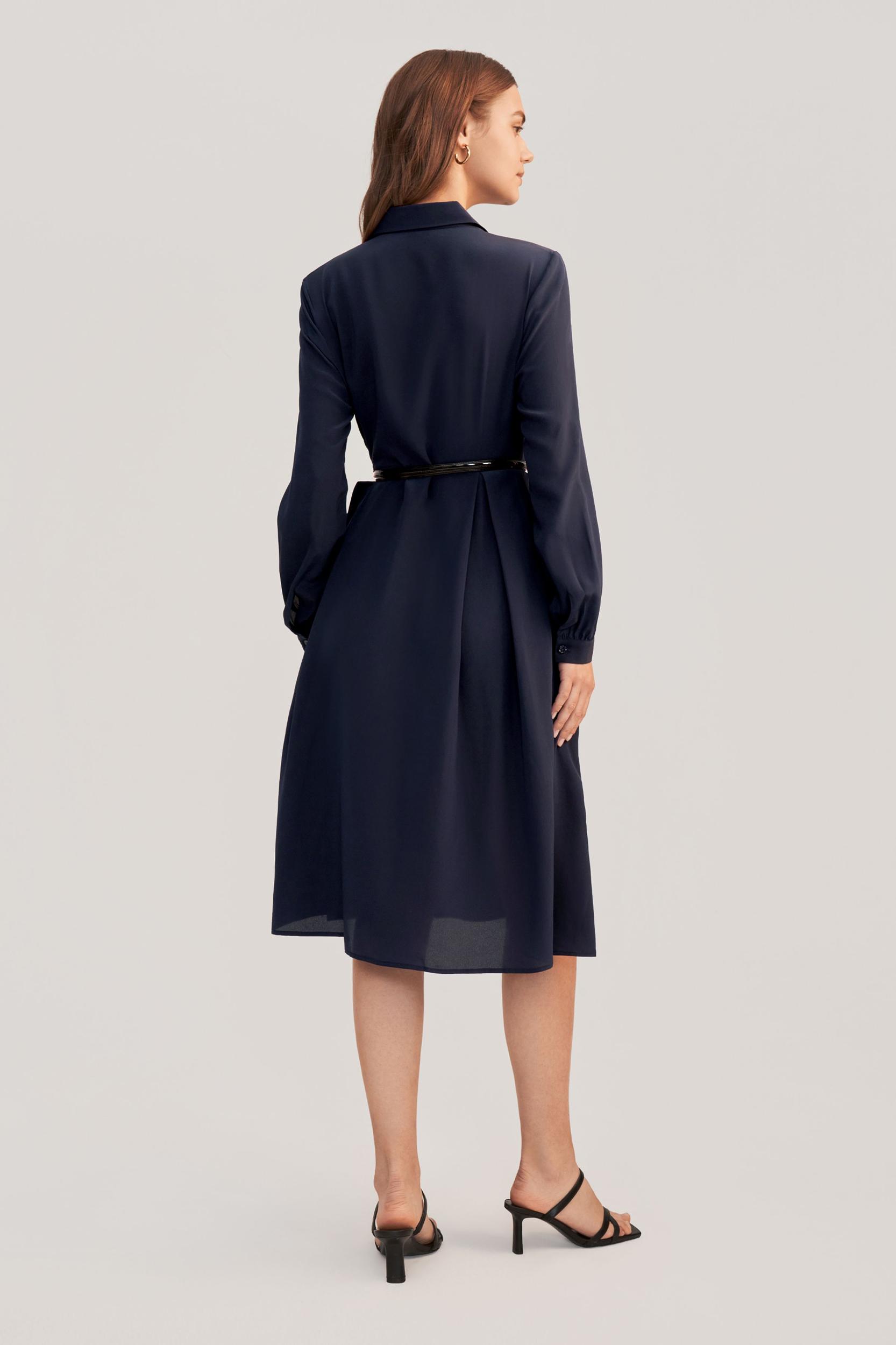 Women's Long Sleeve Retro Graceful Silk Dress Product Image