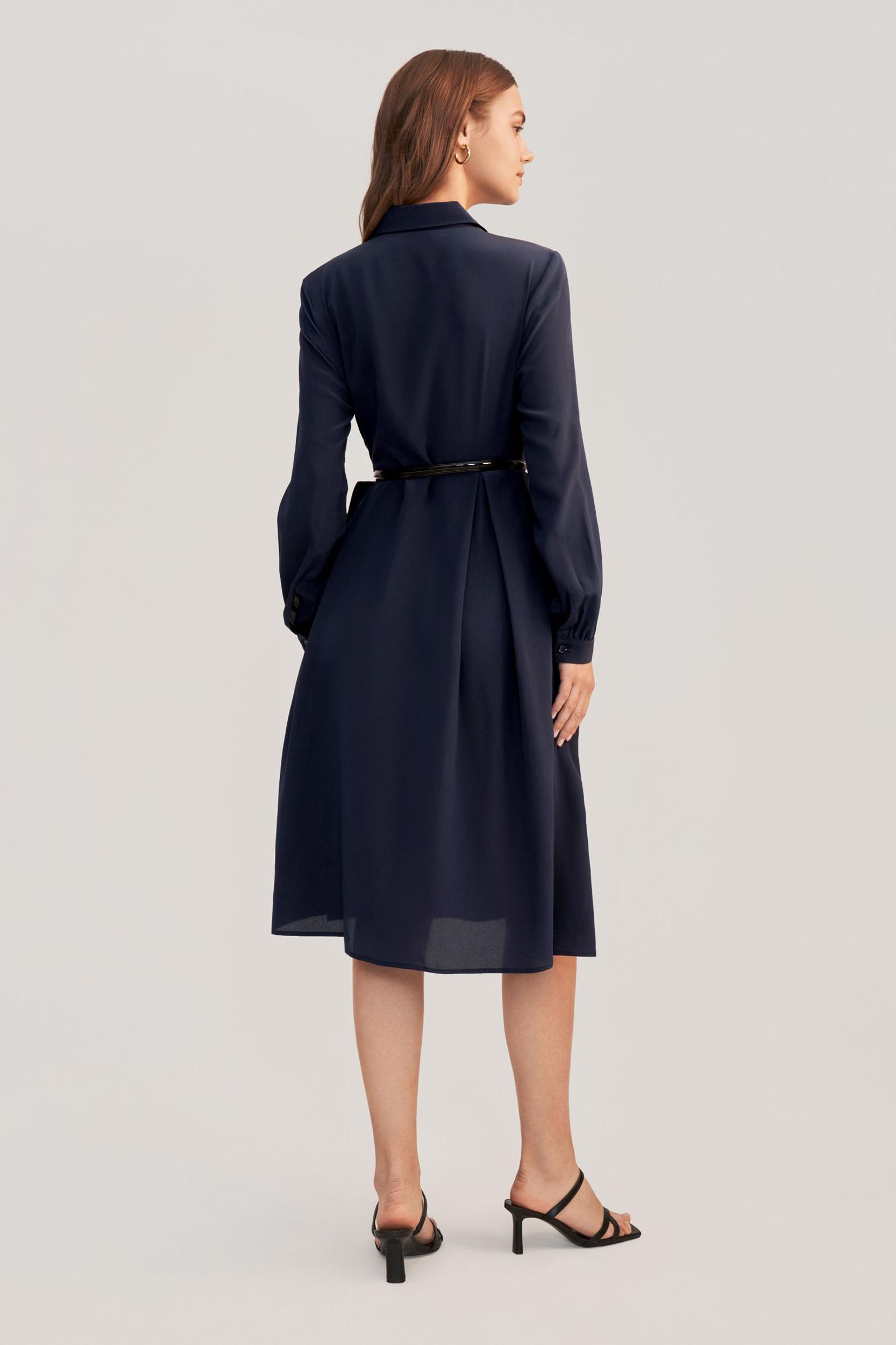 Women's Long Sleeve Retro Graceful Silk Dress Product Image