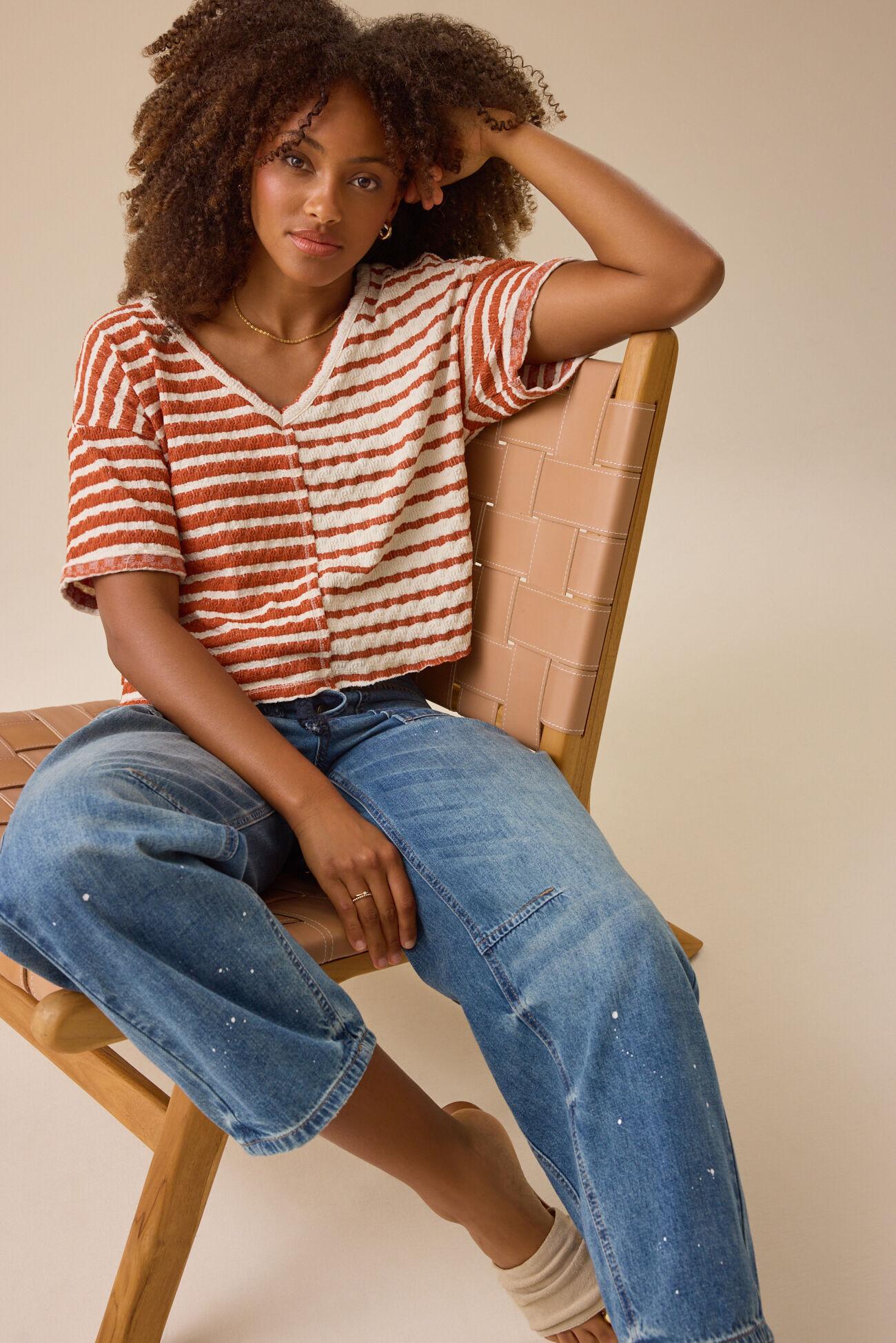 Vala Striped Knit Top Product Image