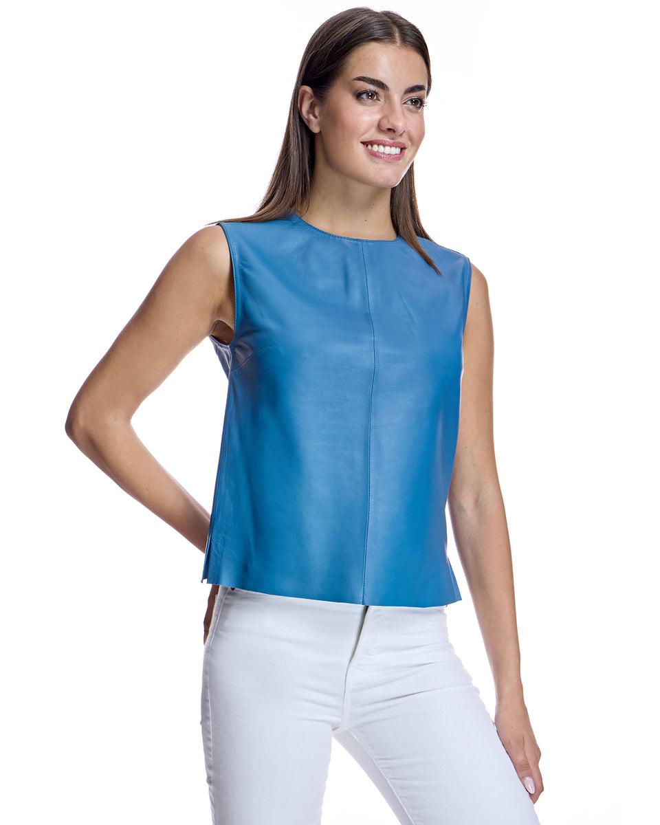 Leather Sleeveless Shirt Product Image