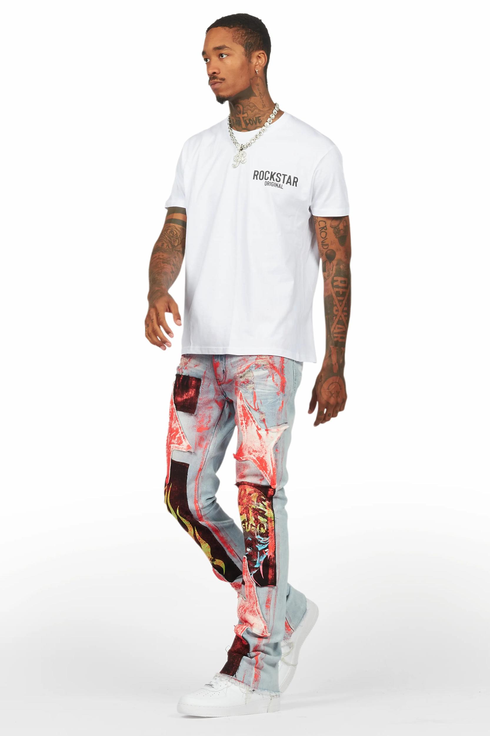 Sana White/Black Graphic T-Shirt Male Product Image